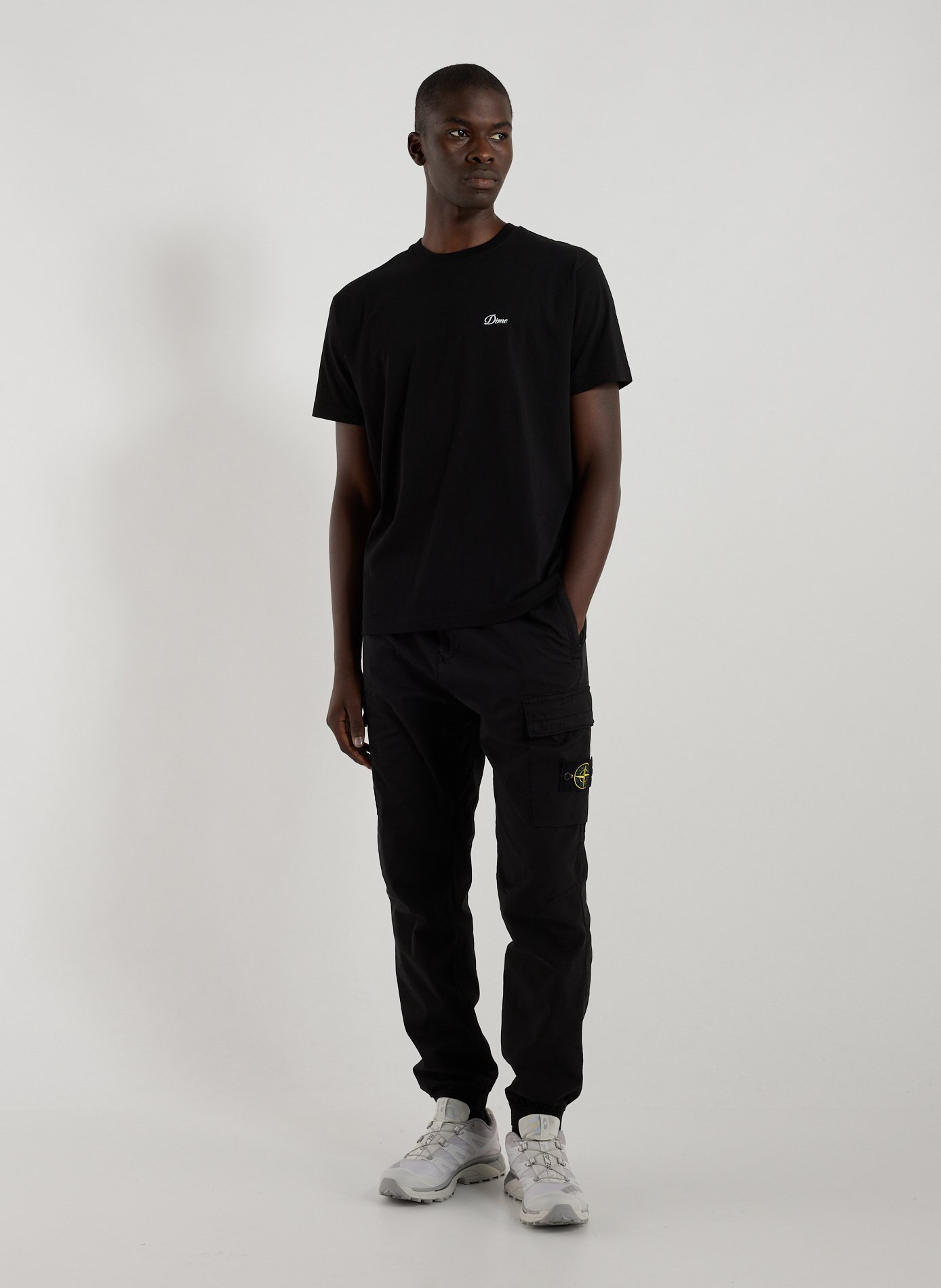 Pantalon cargo en coton mélangé STONE ISLAND Noir