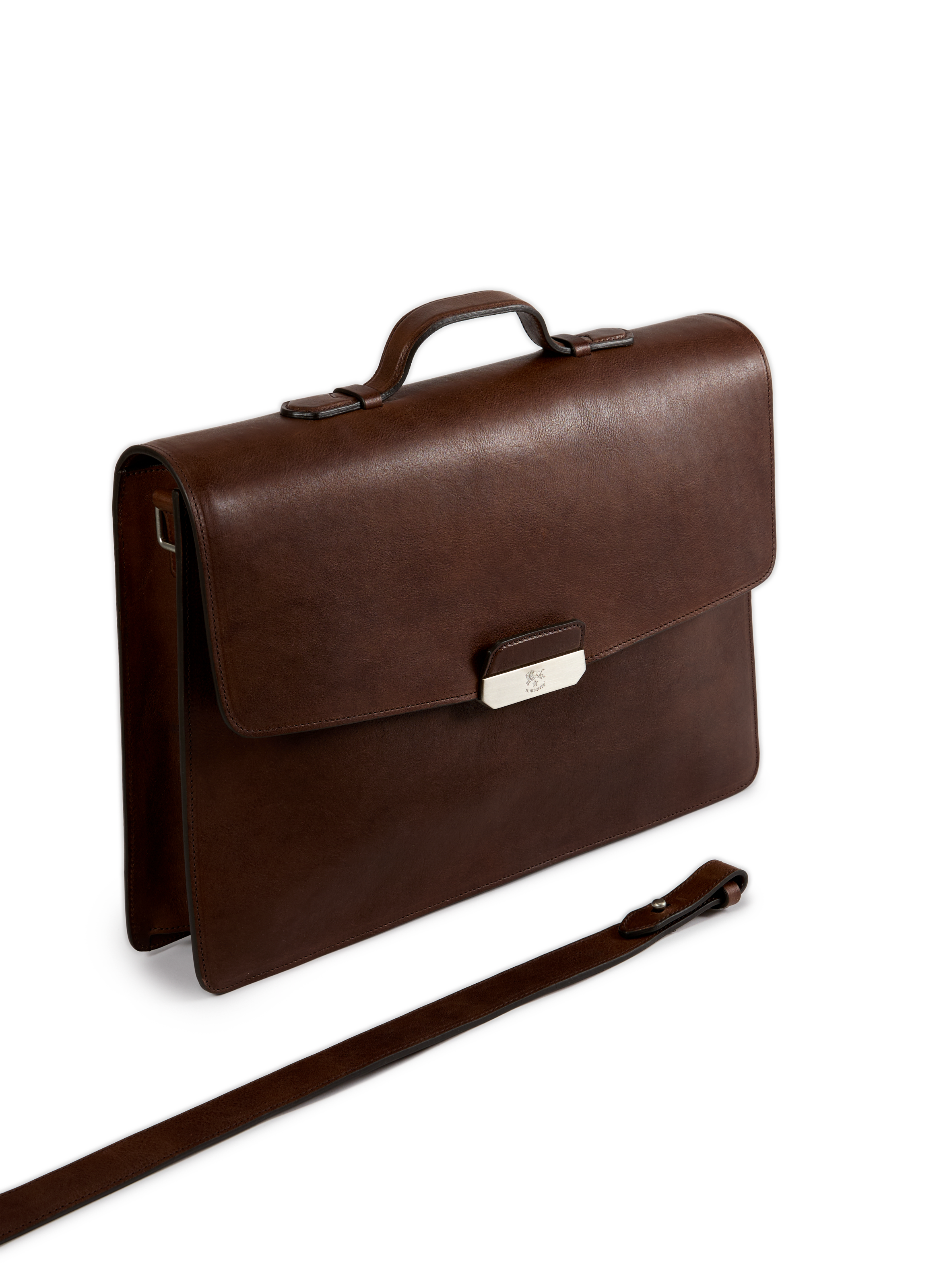 Porte-document en cuir IL BISONTE Marron