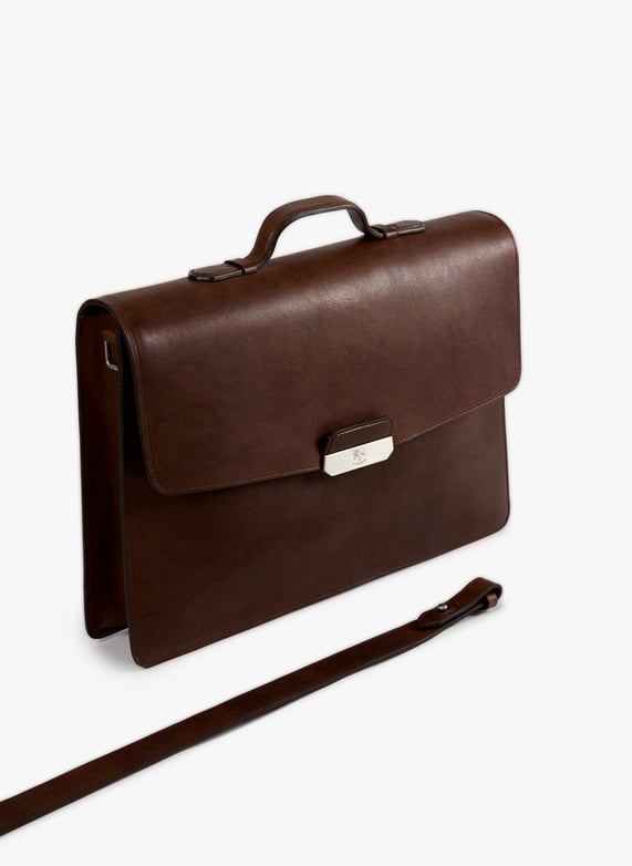 Porte-document en cuir | Marron by IL BISONTE Porte-document en cuir Marron