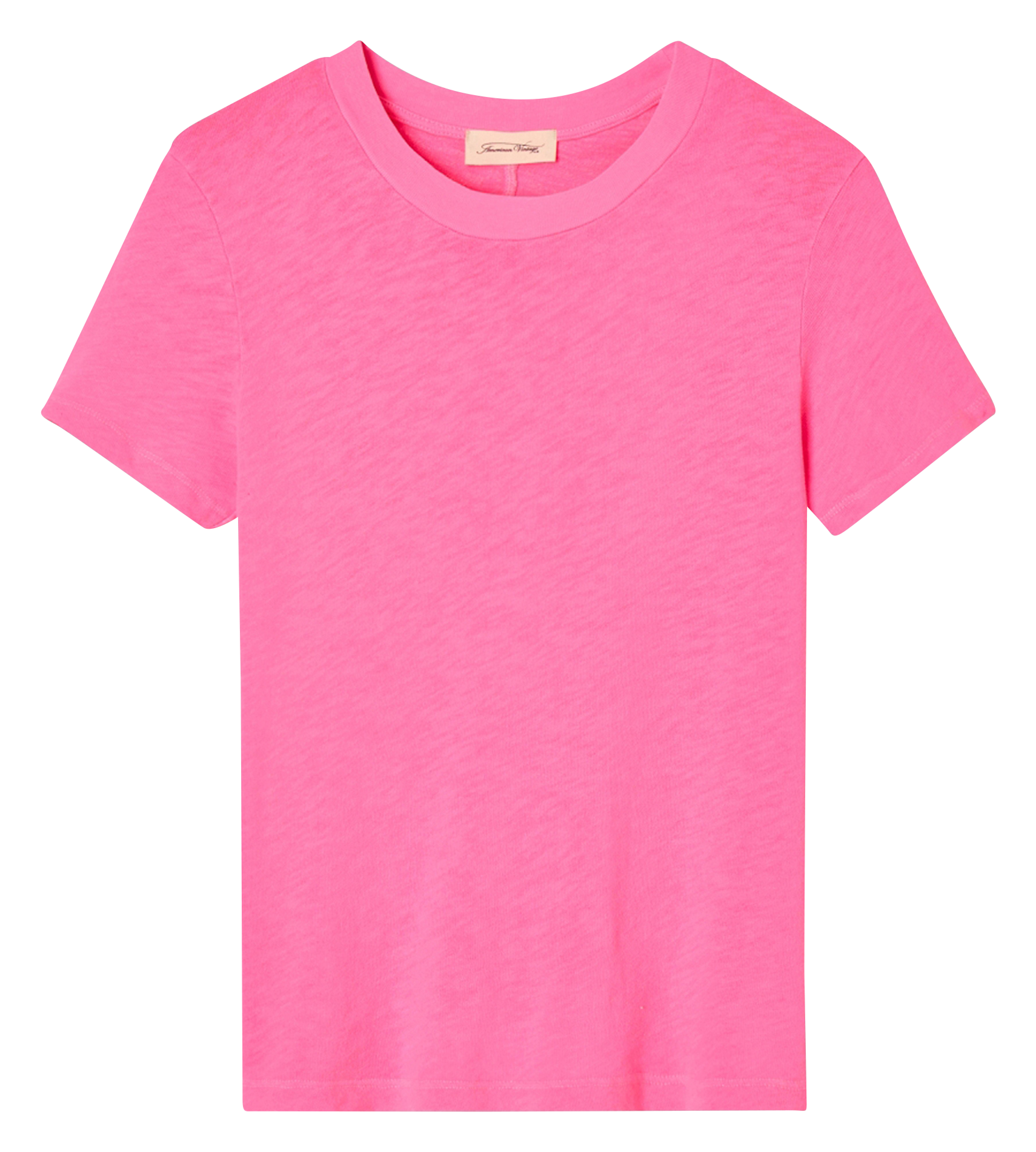 Tee-shirt col rond droit en coton sonoma AMERICAN VINTAGE Rose