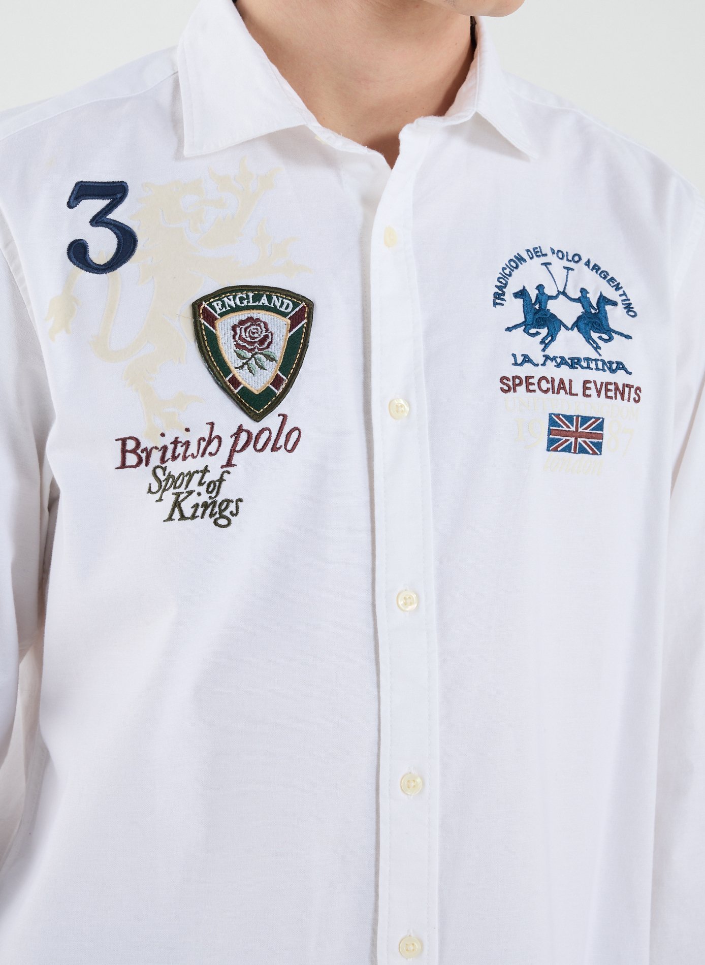 Embroidered Cotton Shirt LA MARTINA White