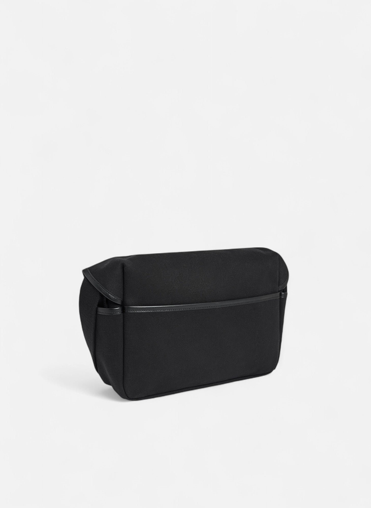 Sac bandoulière moyen modèle solveig en toile coton et cuir lisse LE TANNEUR Noir