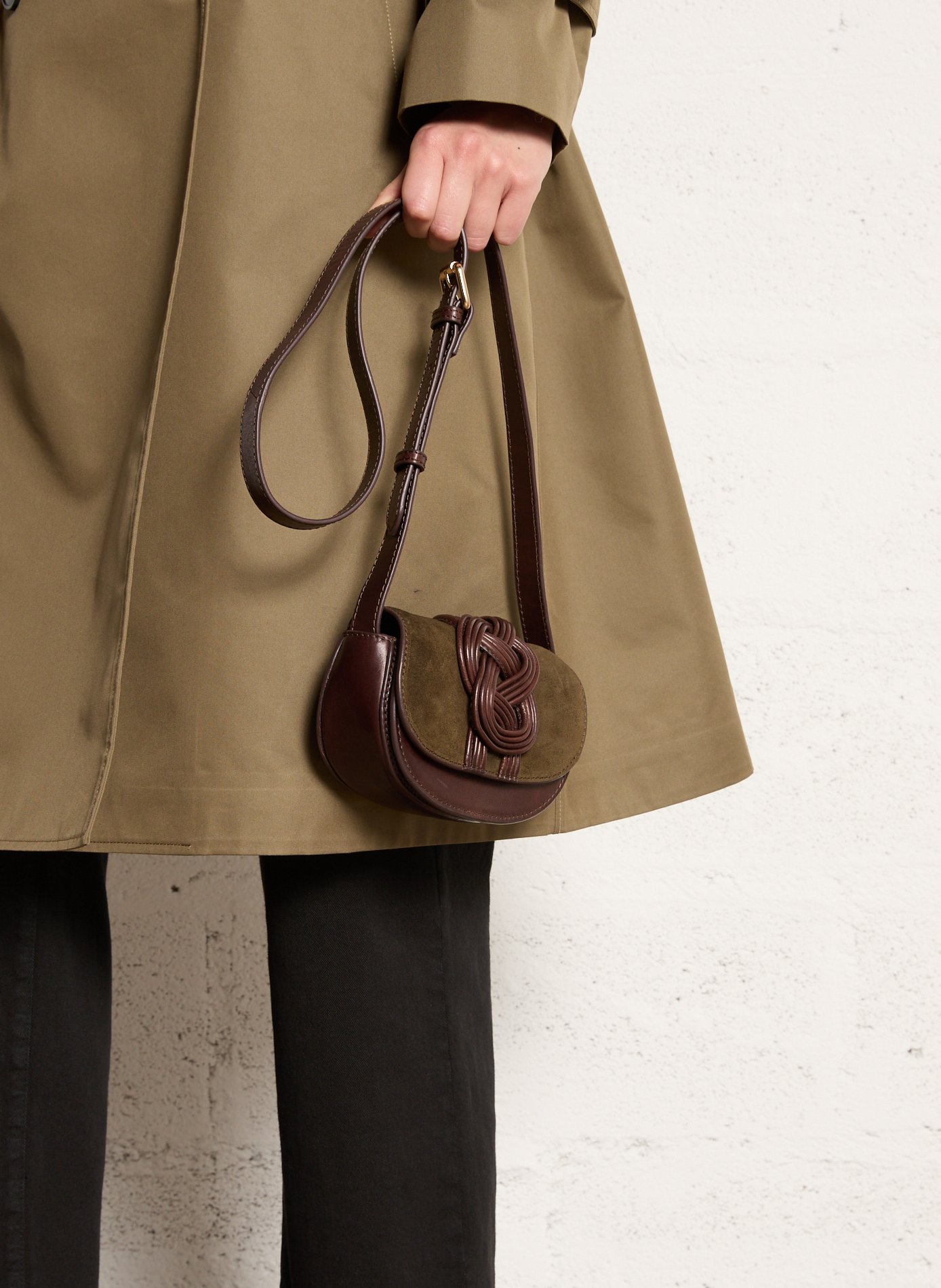 Sac bandoulière en cuir marius mini MAISON 123 Marron