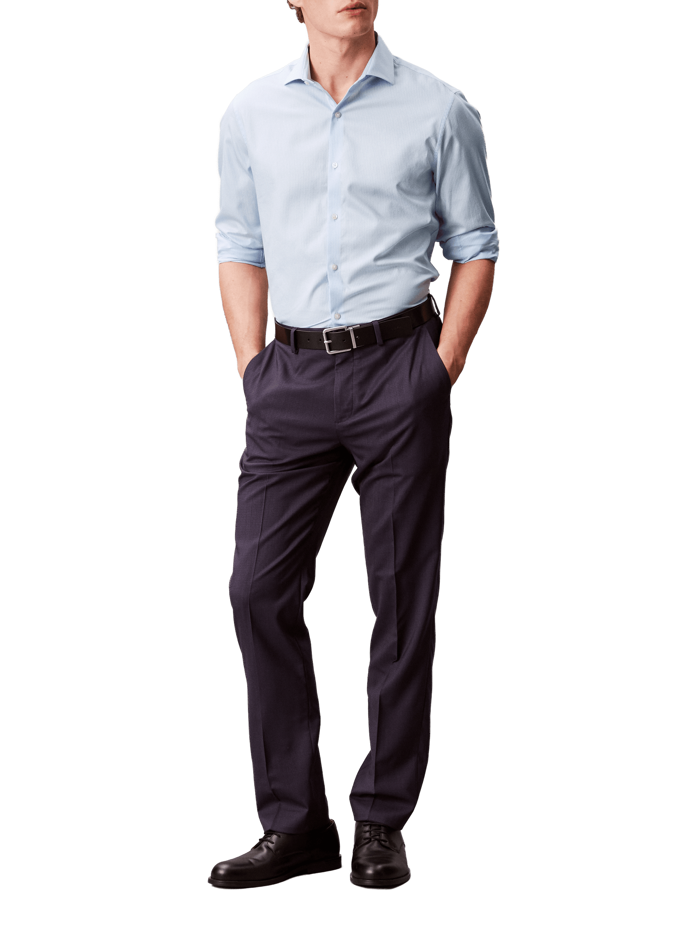 Chemise à rayures en coton mélangé CALVIN KLEIN Bleu