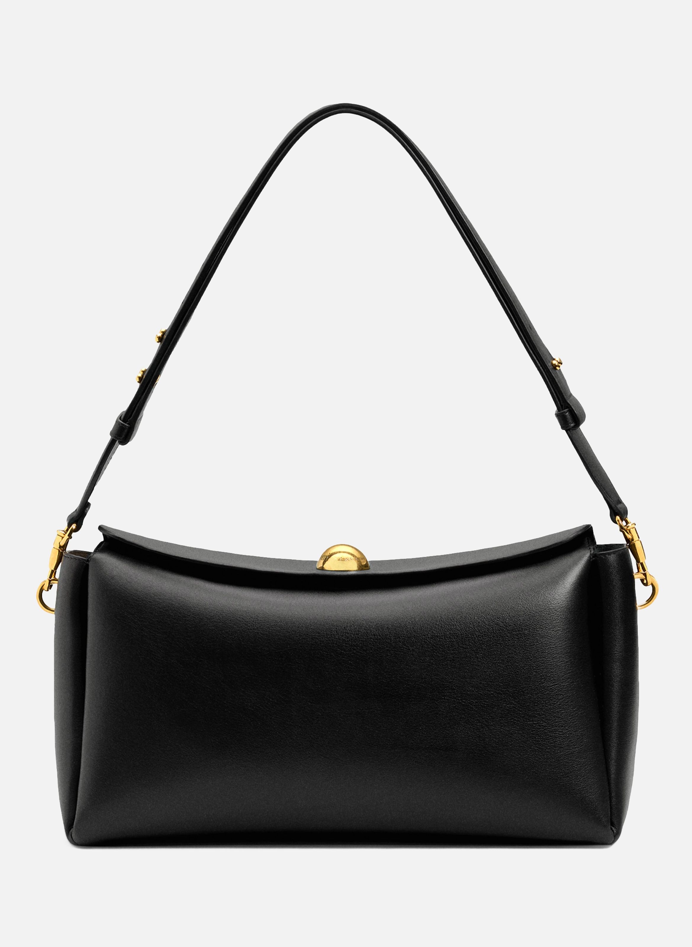 Sac Carrousel Moyen En Cuir Lisse unisexe AMI PARIS Noir