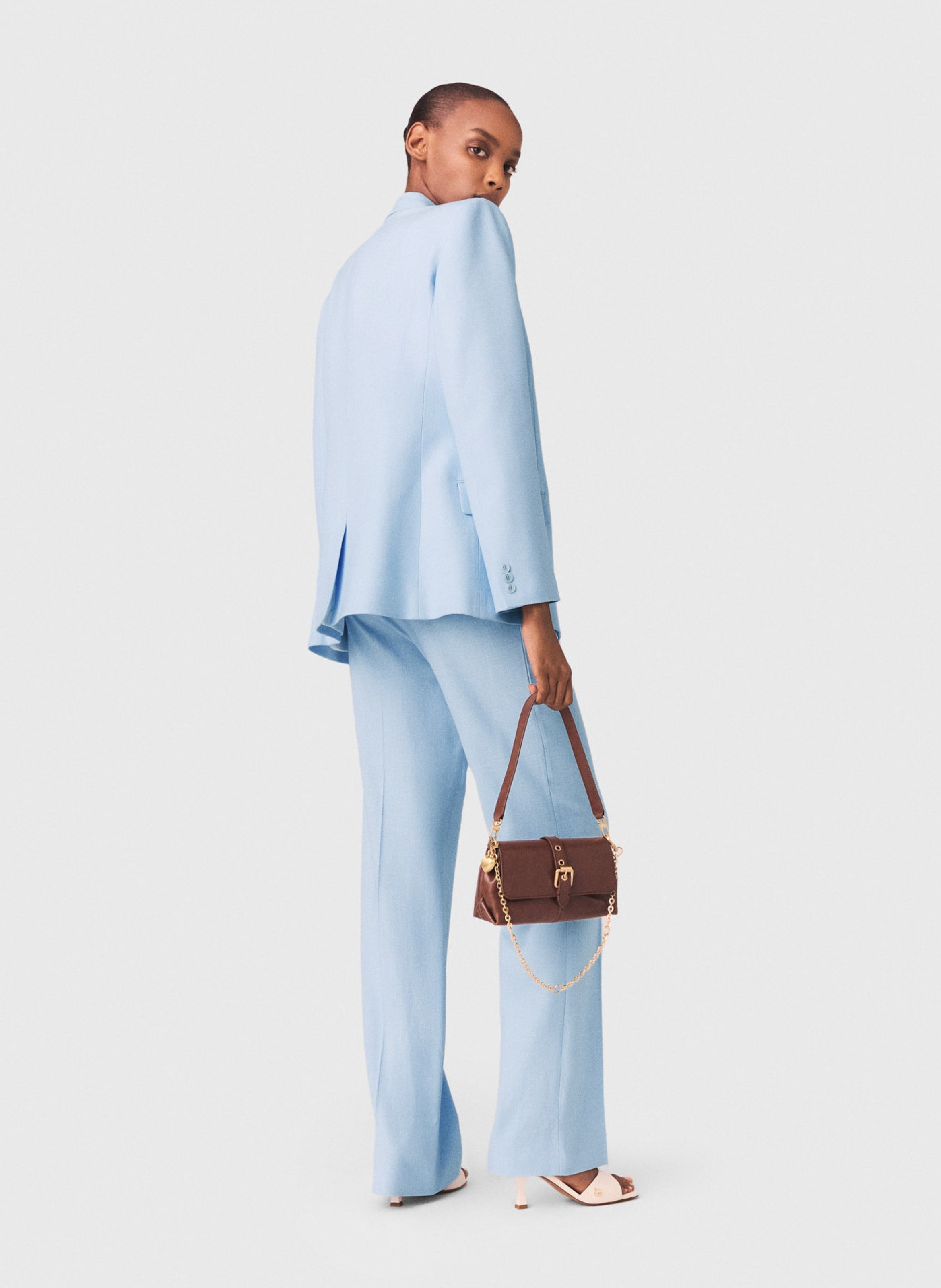 Veste de tailleur droite unie MAJE Bleu