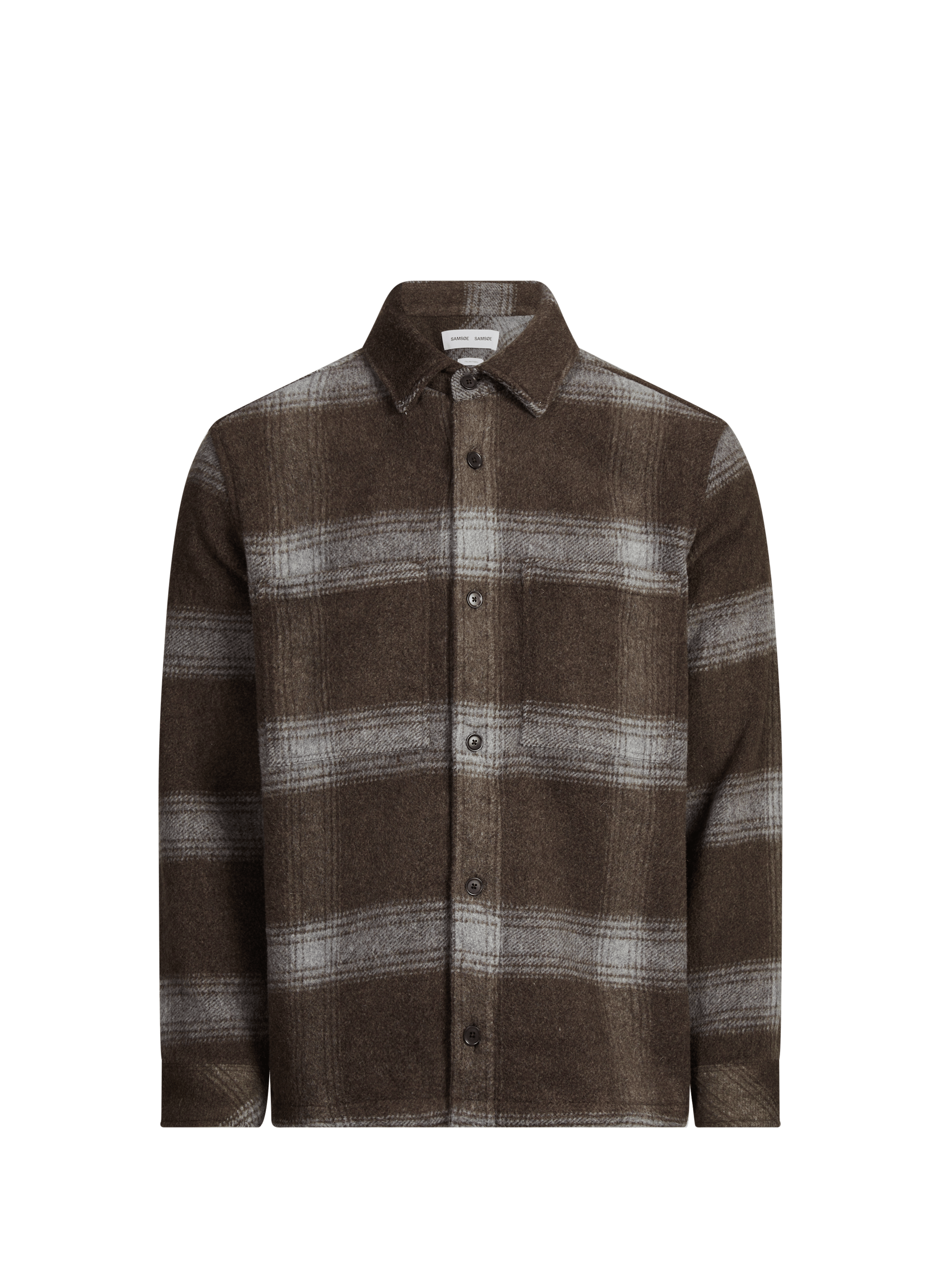 Surchemise col classique à carreaux SAMSOE SAMSOE Marron