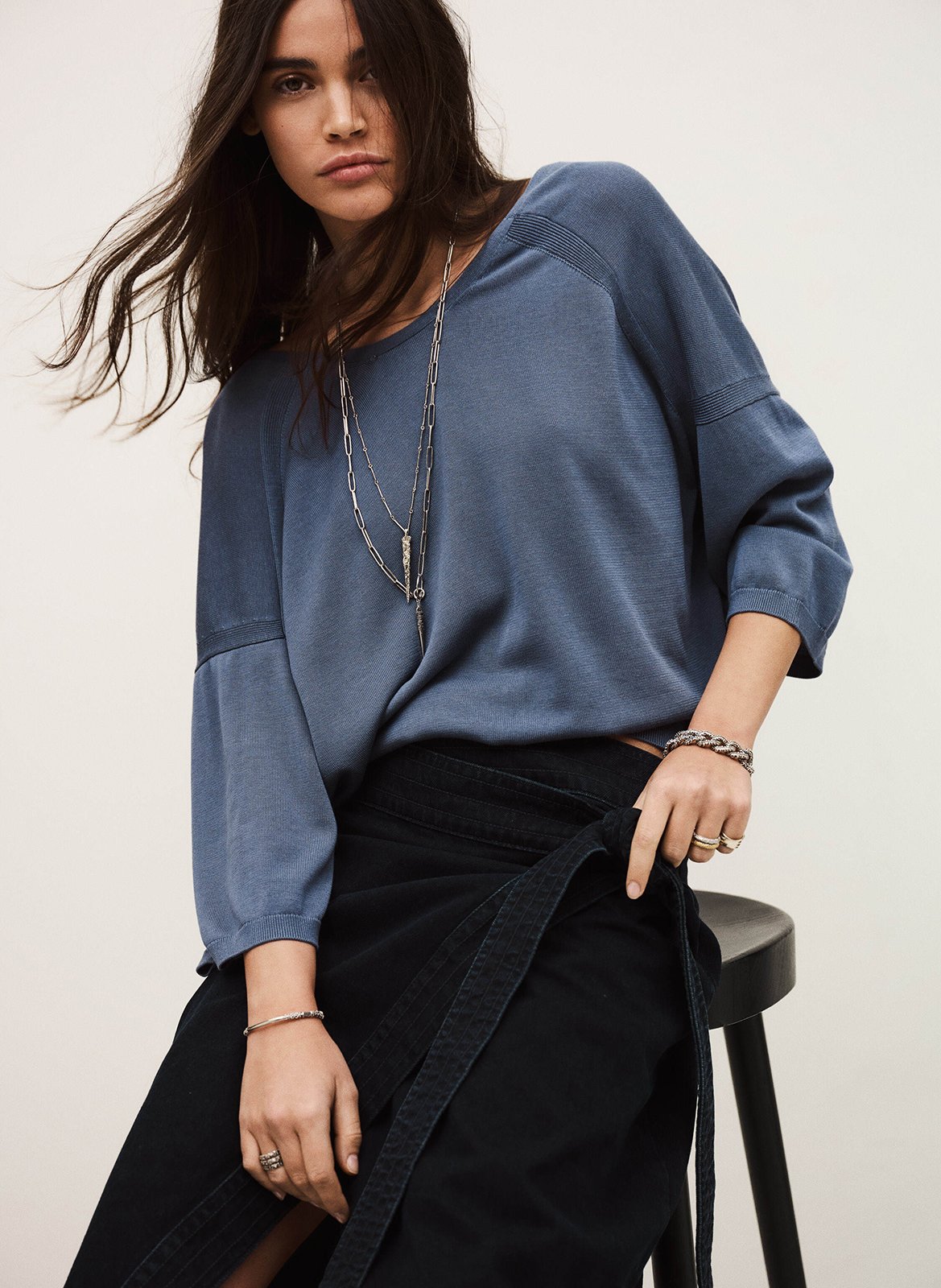 Pull col rond braha BA&SH Bleu