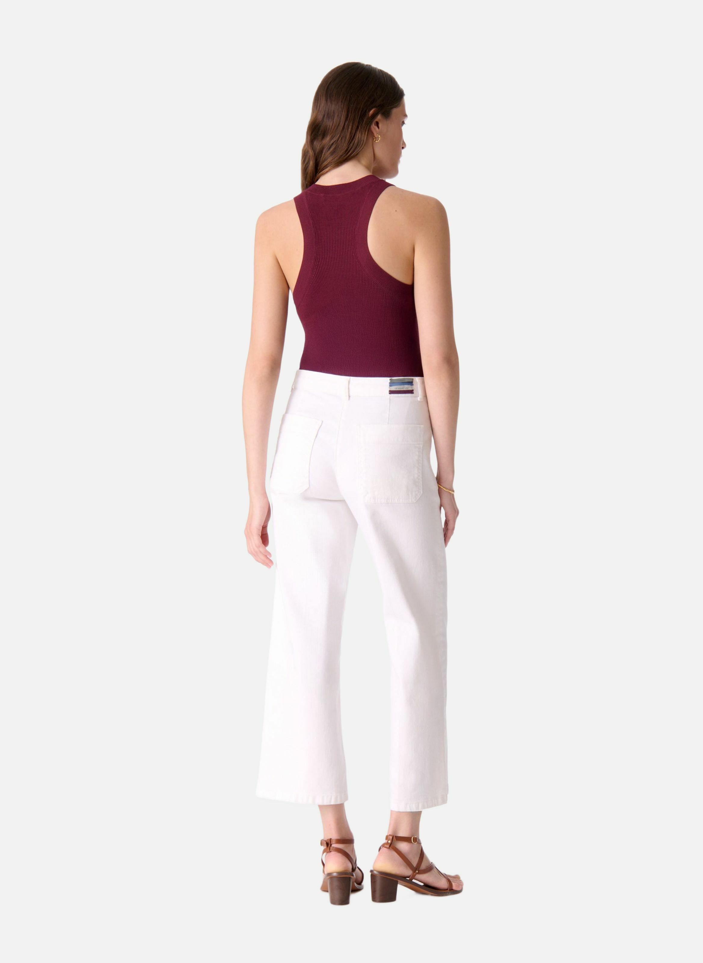 Jean crop helias VANESSA BRUNO Blanc