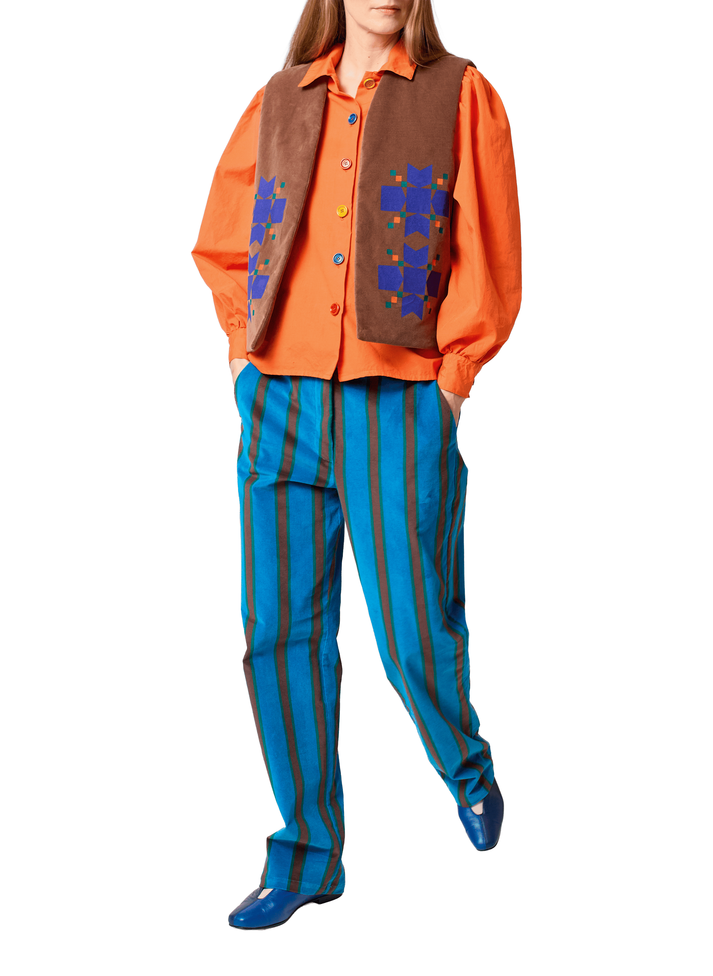 Gilet sans manches en velours de coton BOBO CHOSES Marron