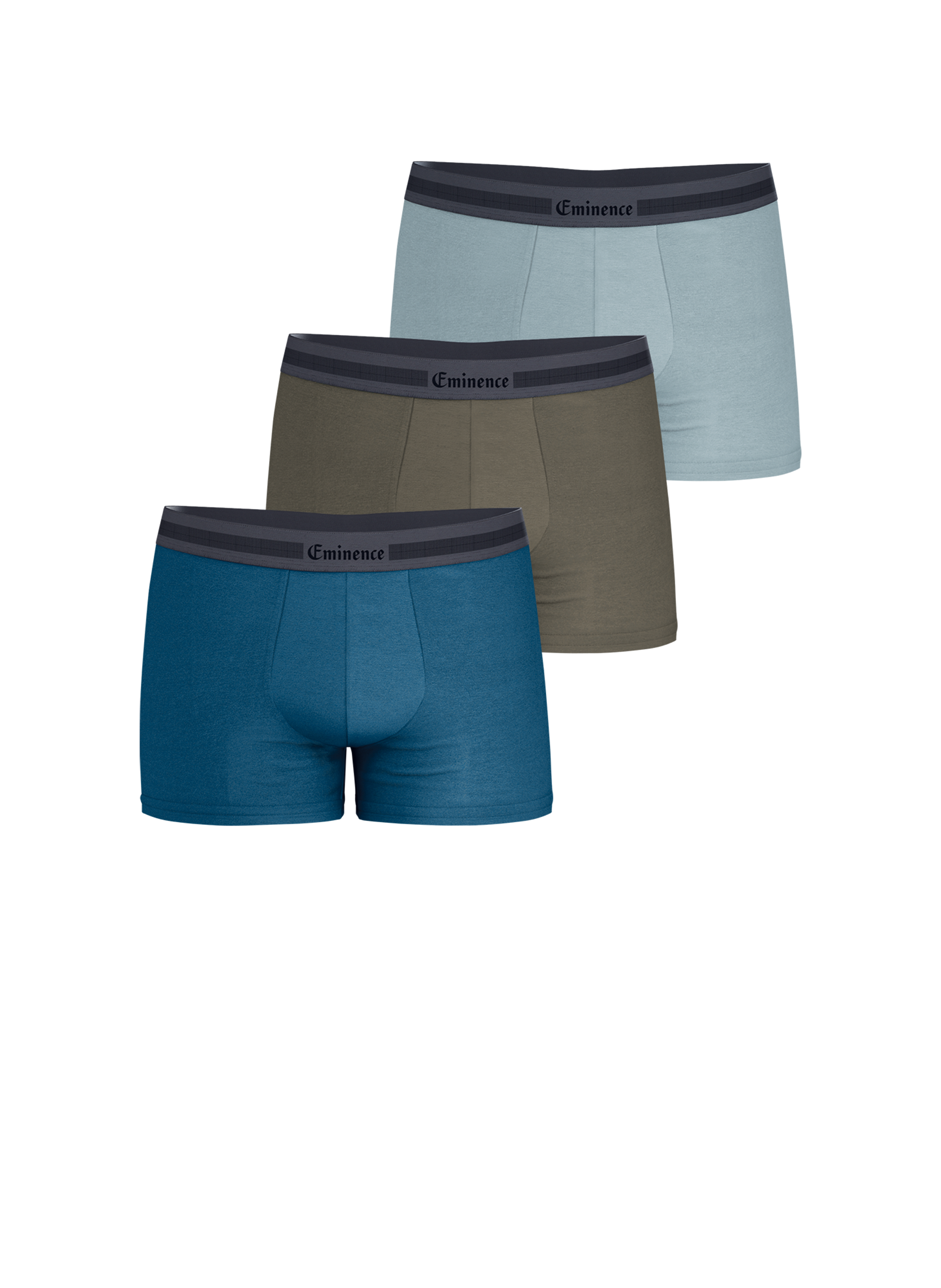 Lot de 3 boxers unis en coton mélangé EMINENCE Multicolore