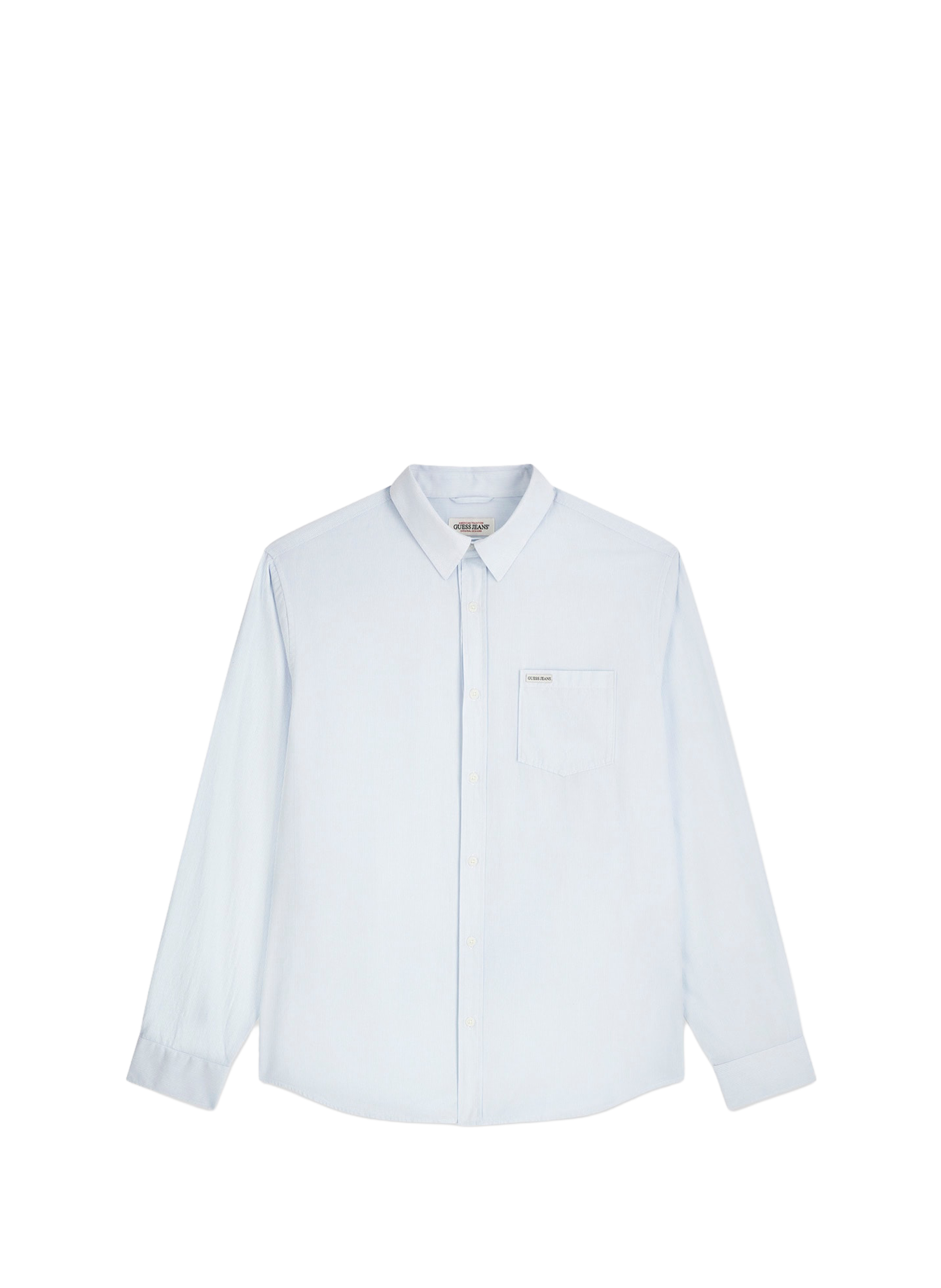 Shirt with stripes and cotton pocket GUESS Blue