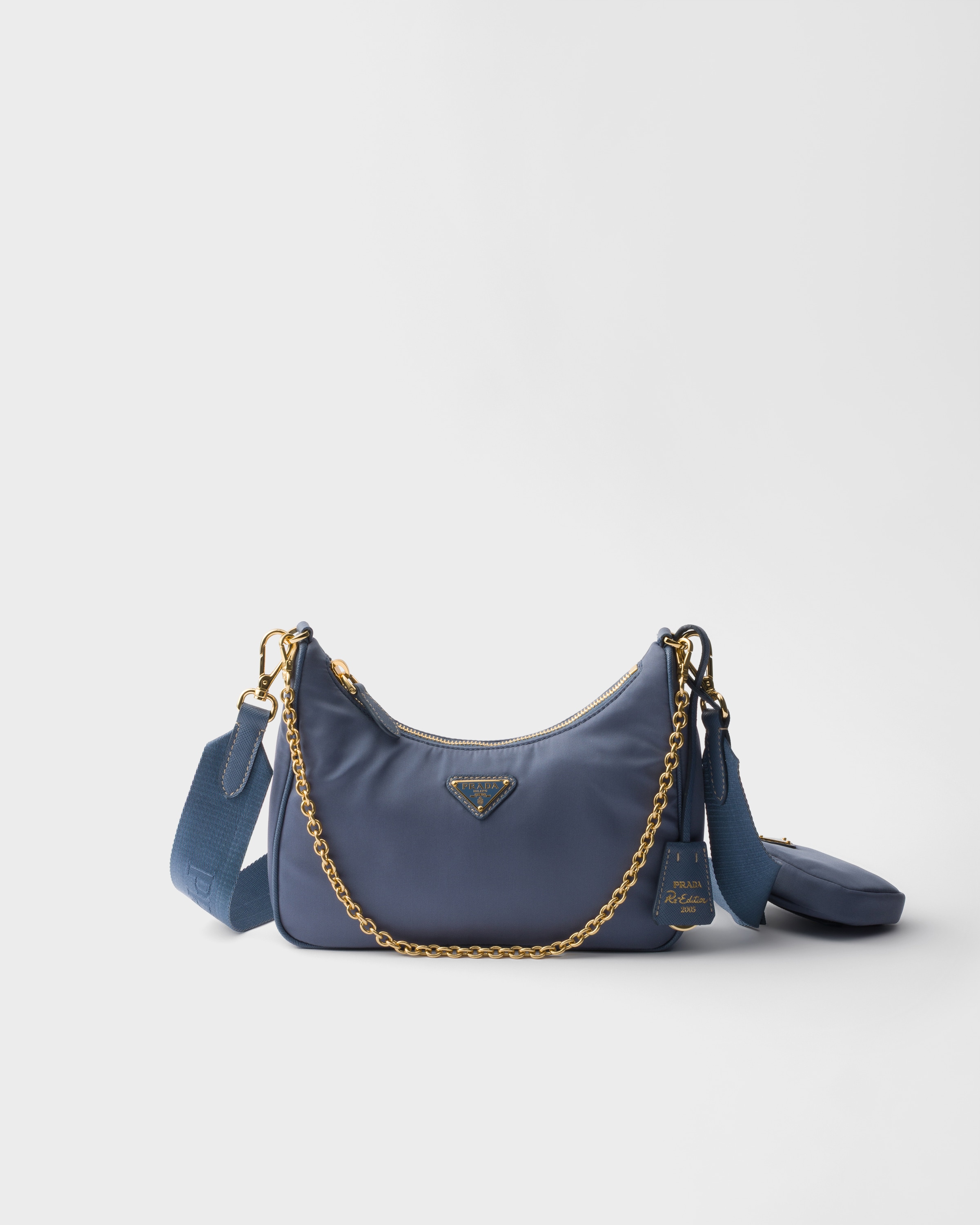 Sac prada re-edition 2005 en re-nylon PRADA Bleu