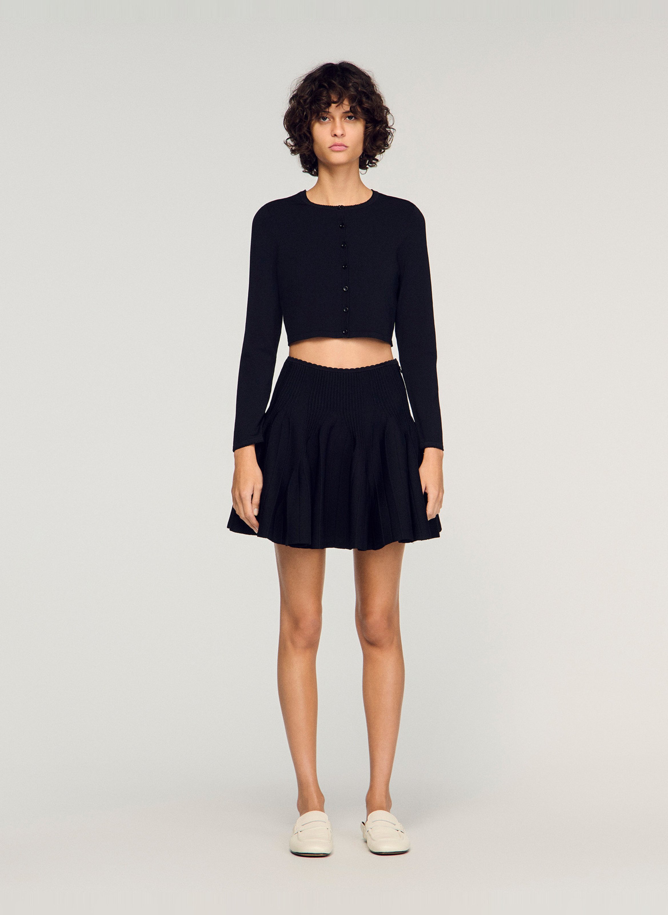 Gilet court cintré SANDRO Noir