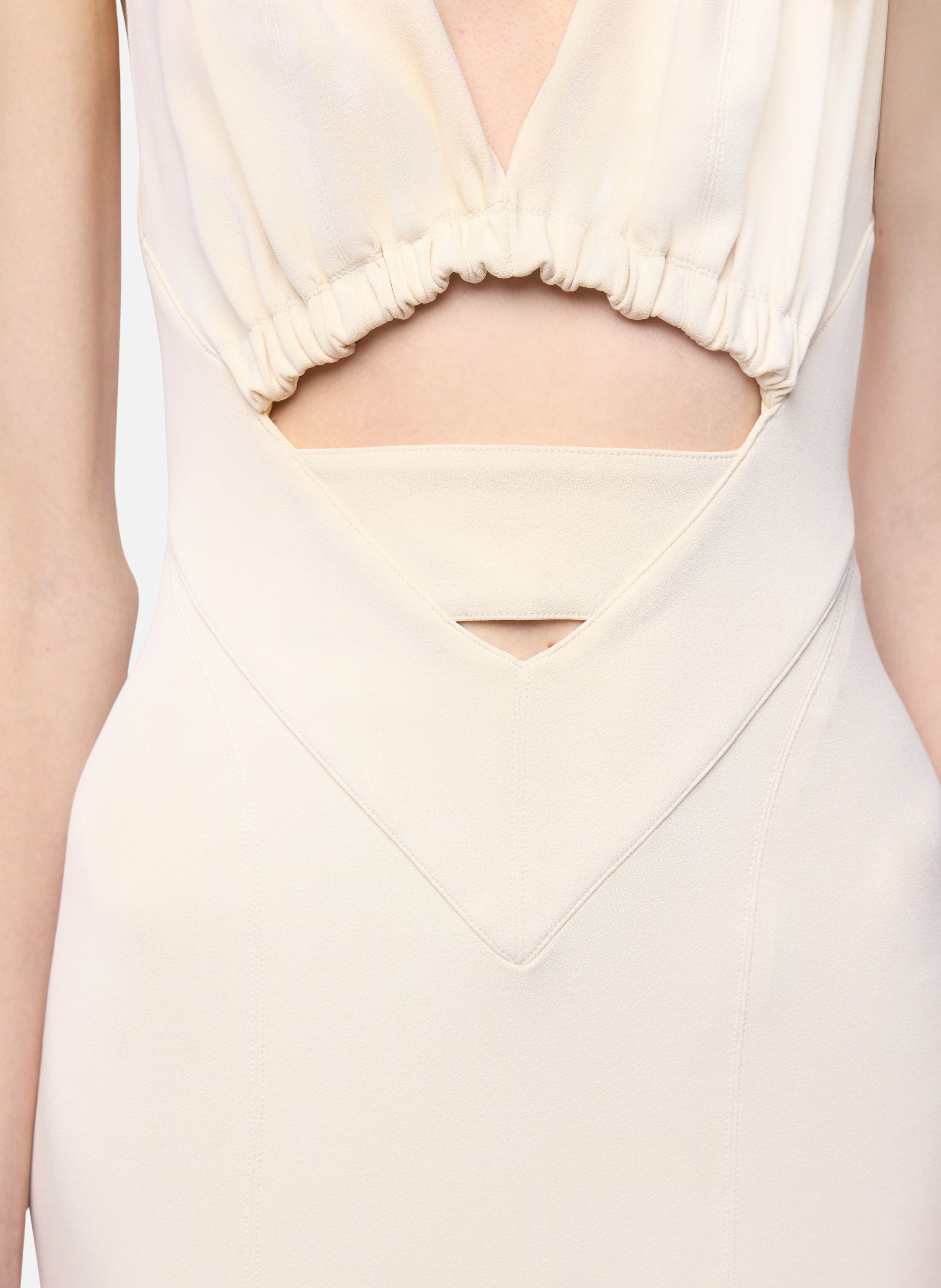 Robe midi en jersey de viscose RABANNE Blanc