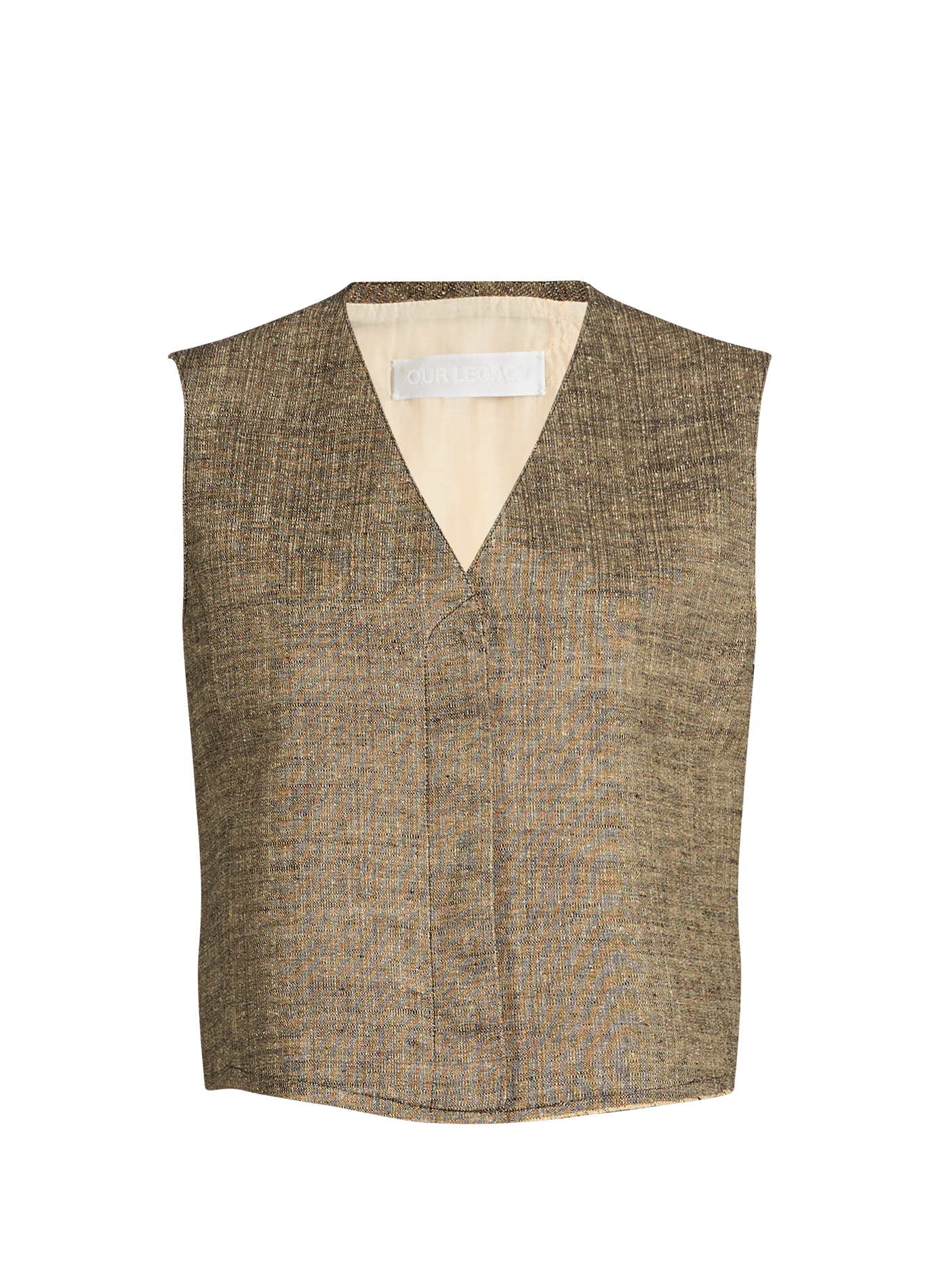 Tailored V-neck Linen Blend Vest OUR LEGACY Beige