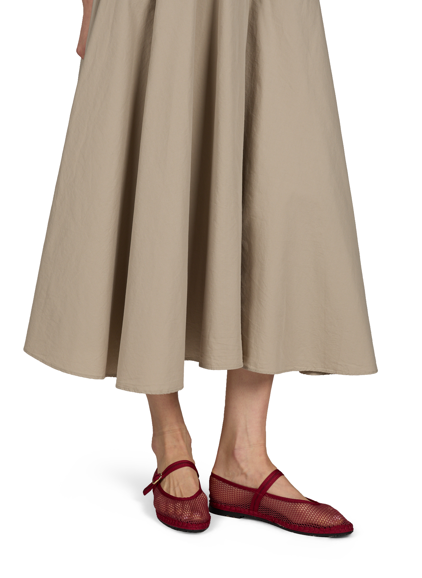 Jupe évasée Bertille en coton OFFICINE GENERALE Beige