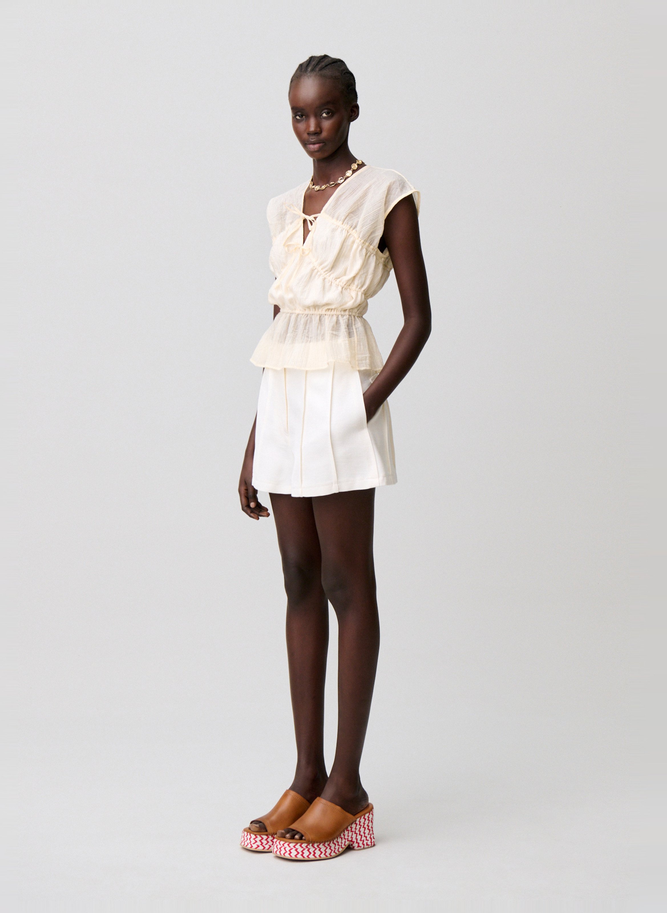 Short large taille mi-haute CLAUDIE PIERLOT Beige