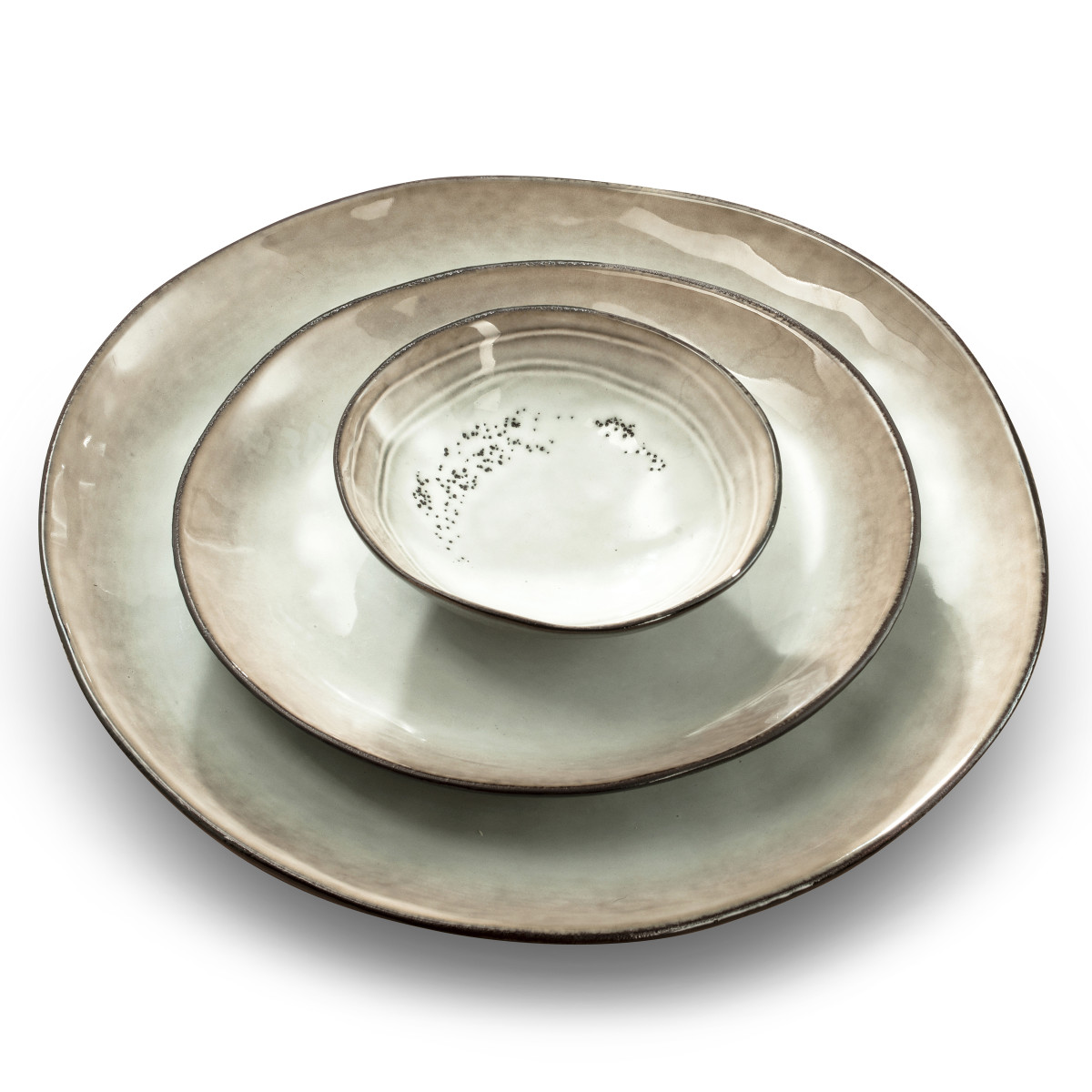Shadow - assiette creuse 19.5 cm (lot de 6) MEDARD DE NOBLAT Marron