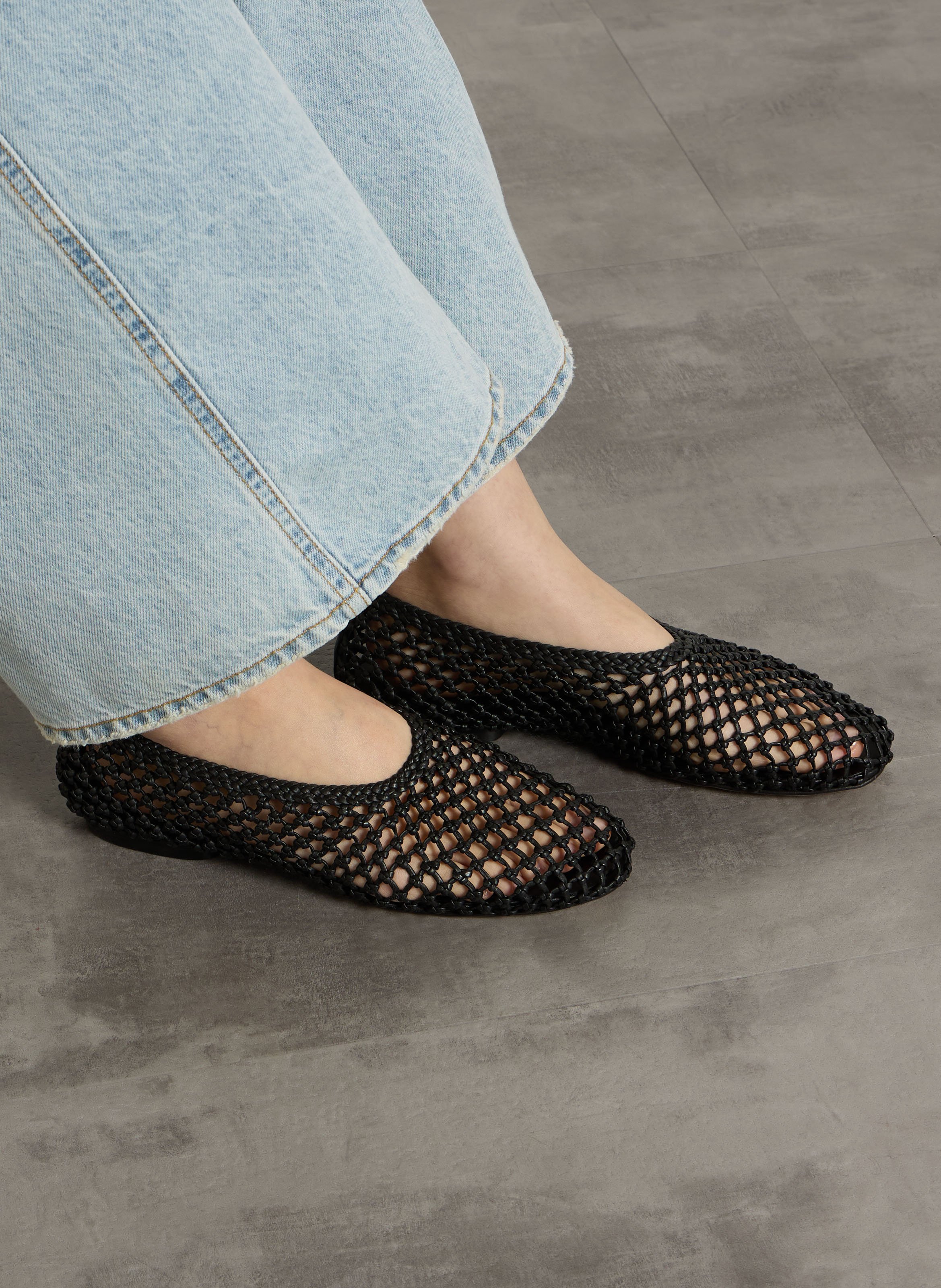 Ballerines en cuir tressées tosca SOEUR Noir