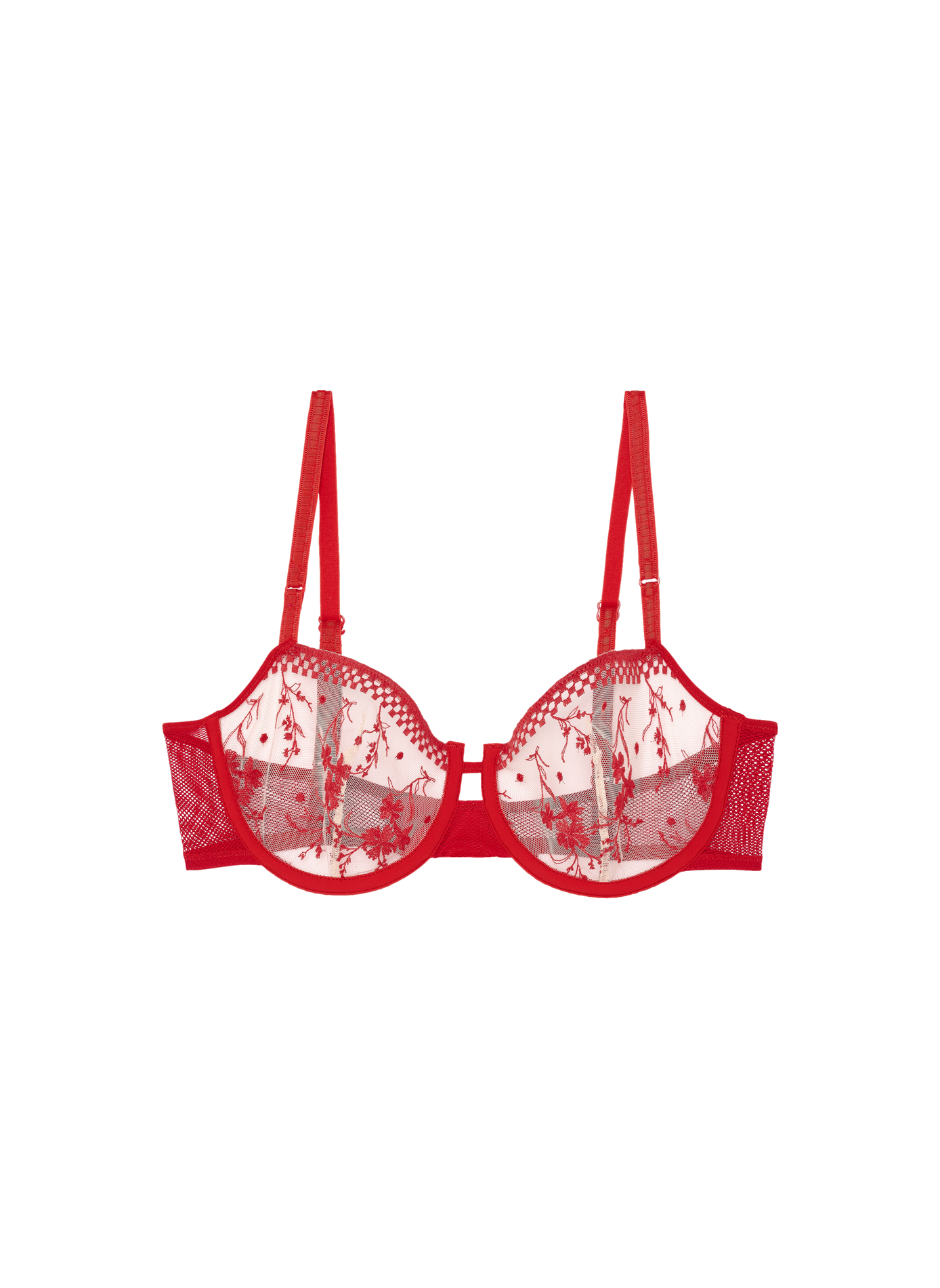 Soutien-gorge balconnet Suzy en dentelle fleurie PASSIONATA Rouge