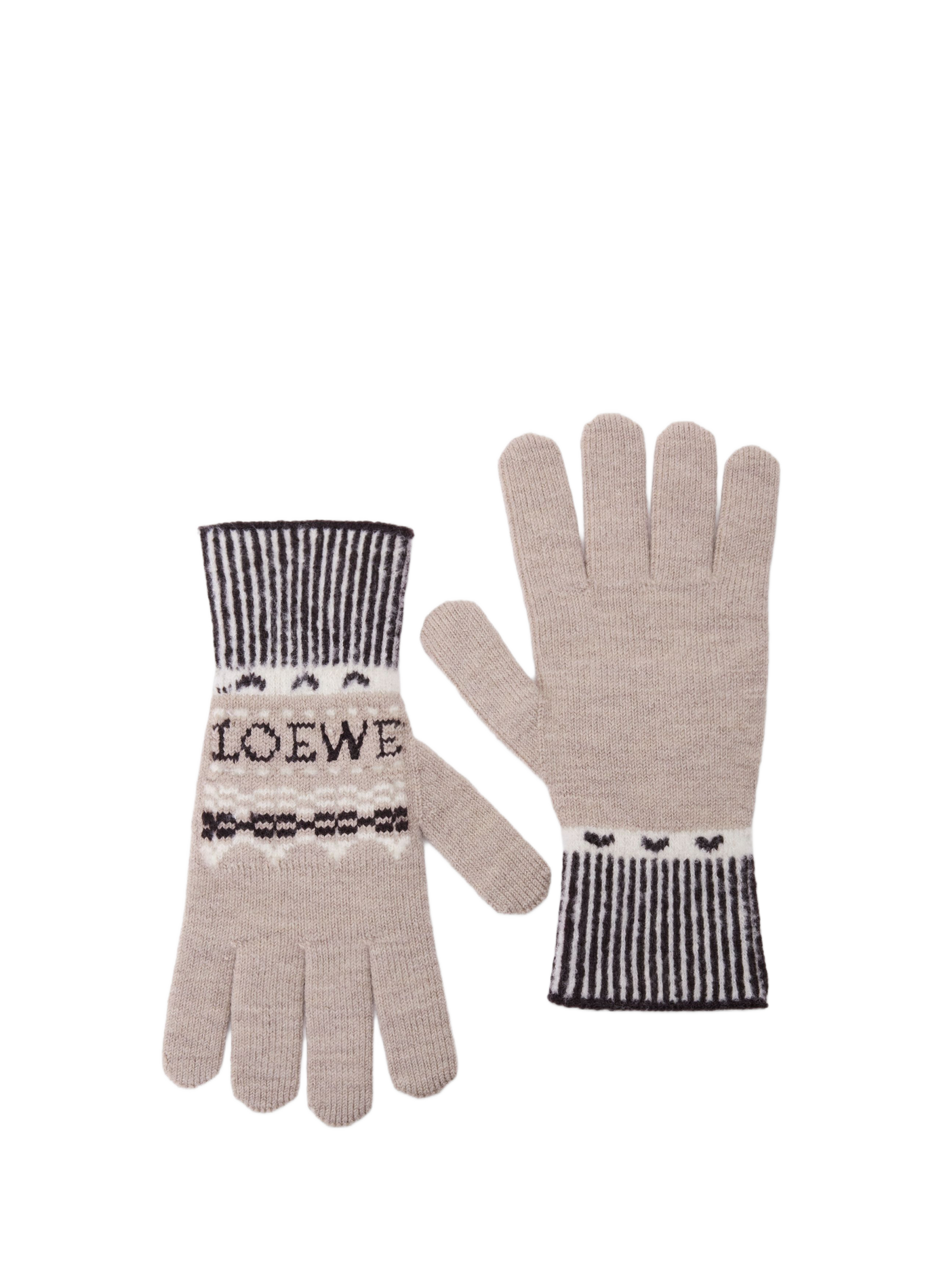 LOEWE x Louis Wain - Gants en laine mélangée LOEWE Beige