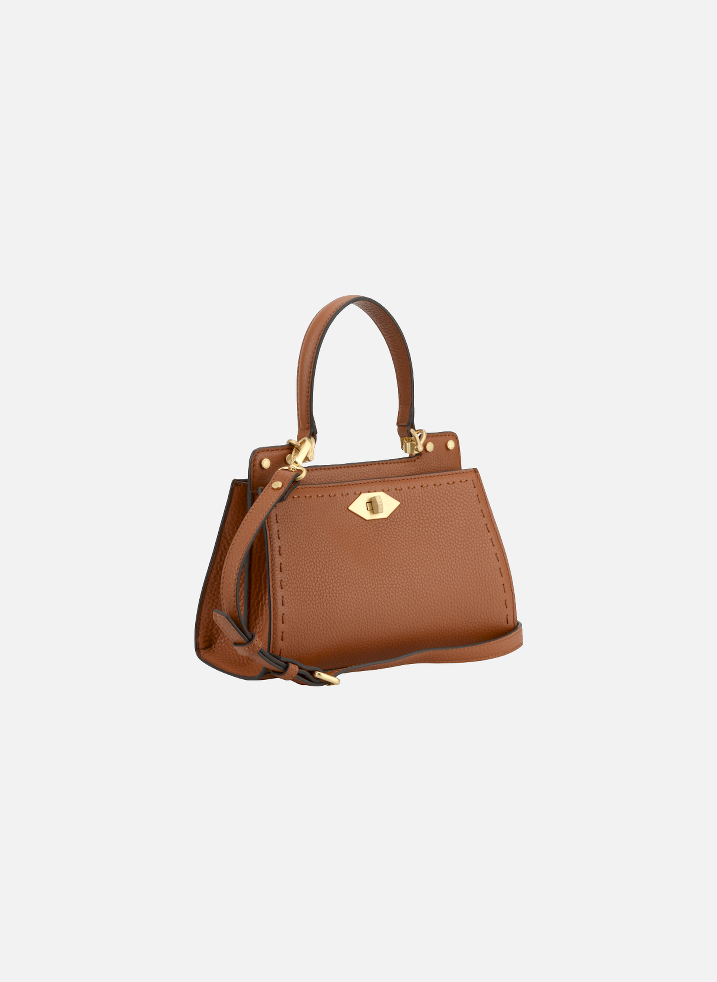 Trianon | sac à main pm en cuir de vachette POURCHET Marron