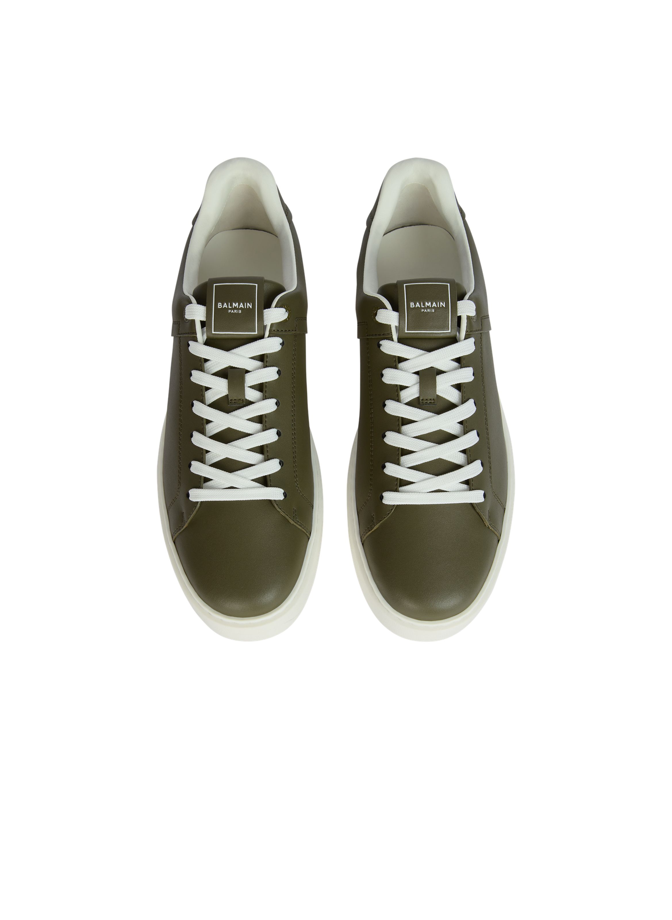 Baskets b-court en cuir de veau BALMAIN Vert