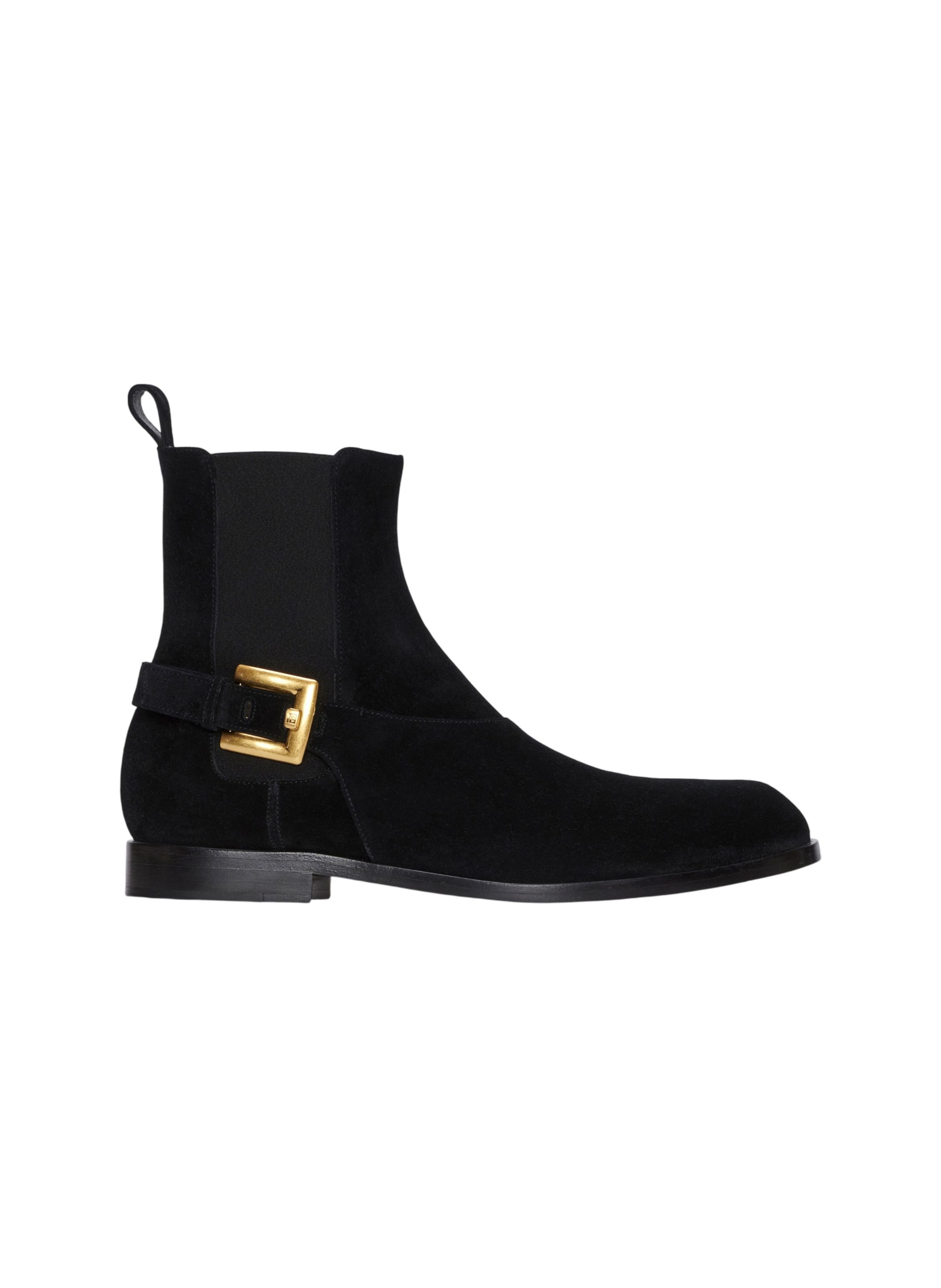 Boots chelsea anthem en cuir suédé BALMAIN Noir
