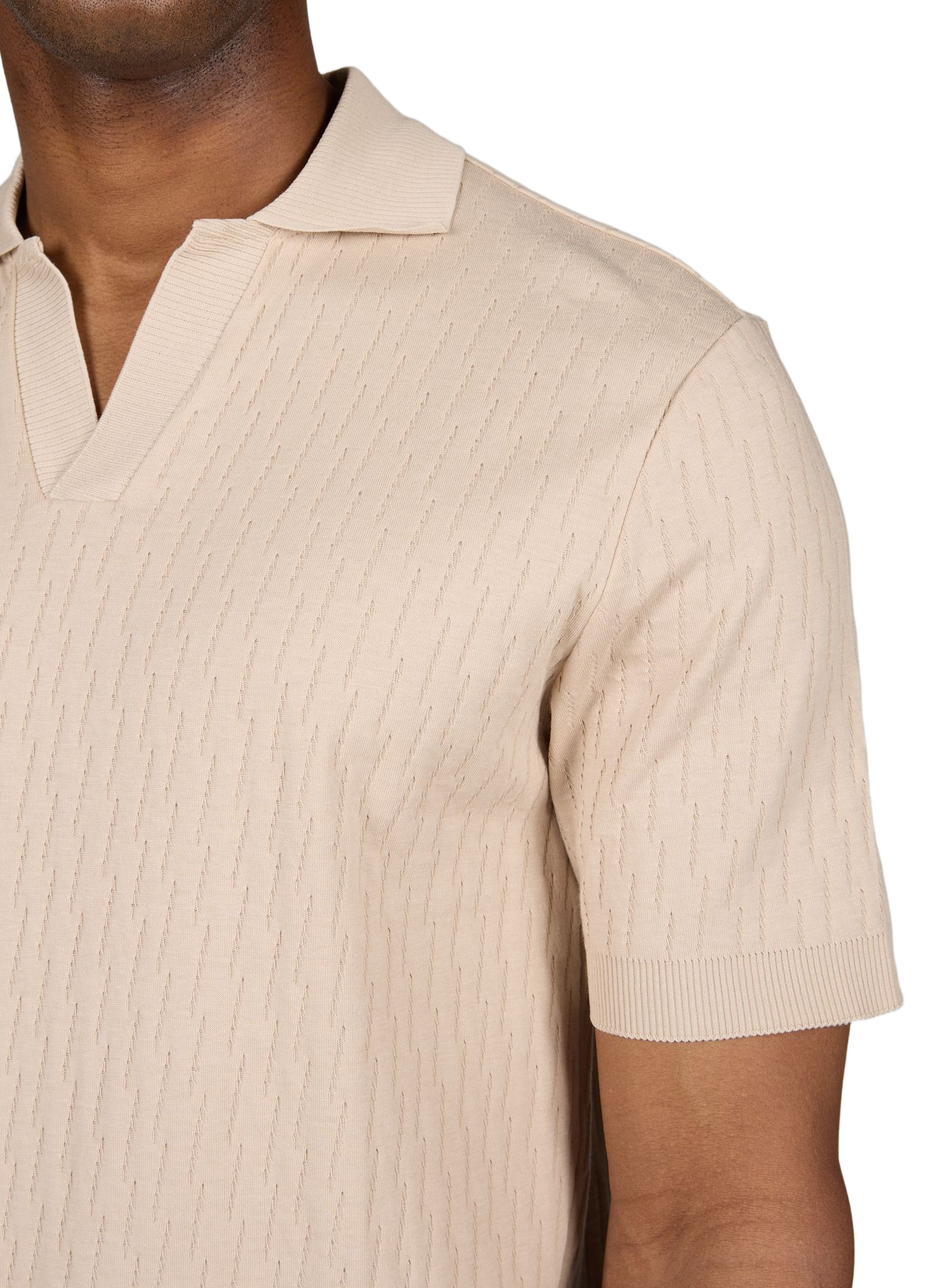 Kurzarm-Poloshirt aus Baumwolle ETON Beige