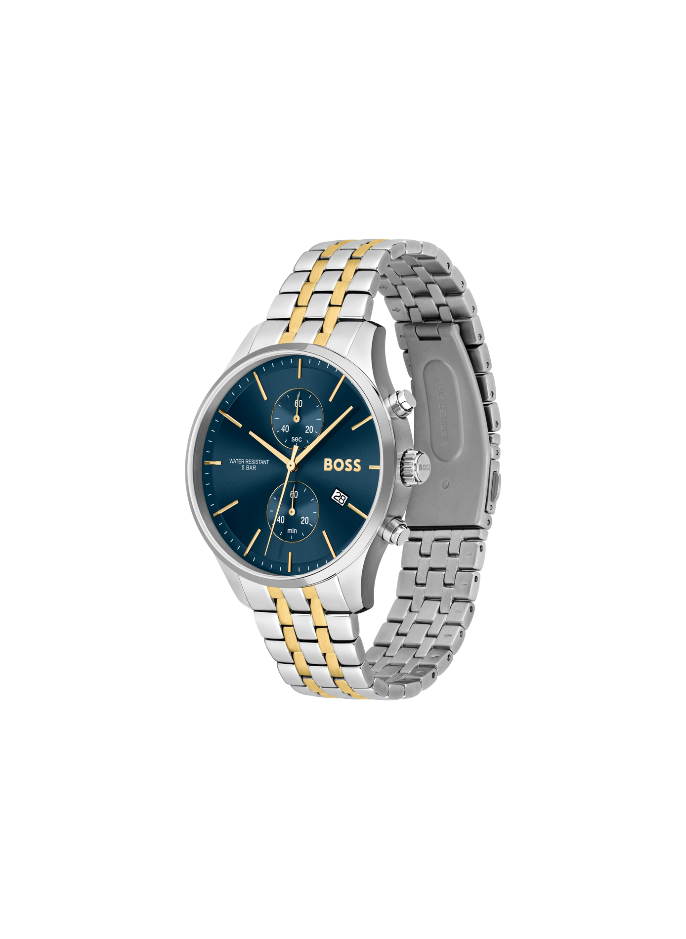 Quarz-Armbanduhr aus Edelstahl BOSS MONTRES Blau