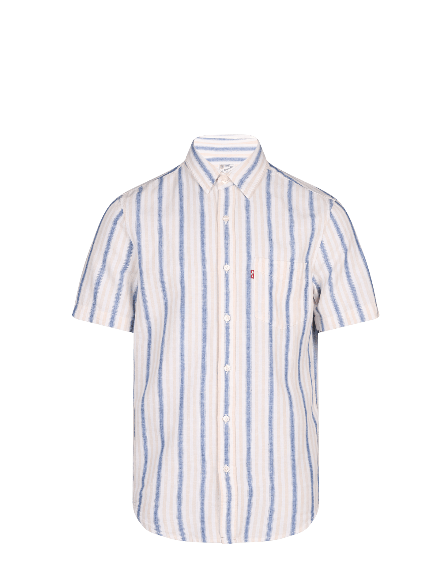 Shirt in mixed cotton and linen stripes LEVI'S Yellow