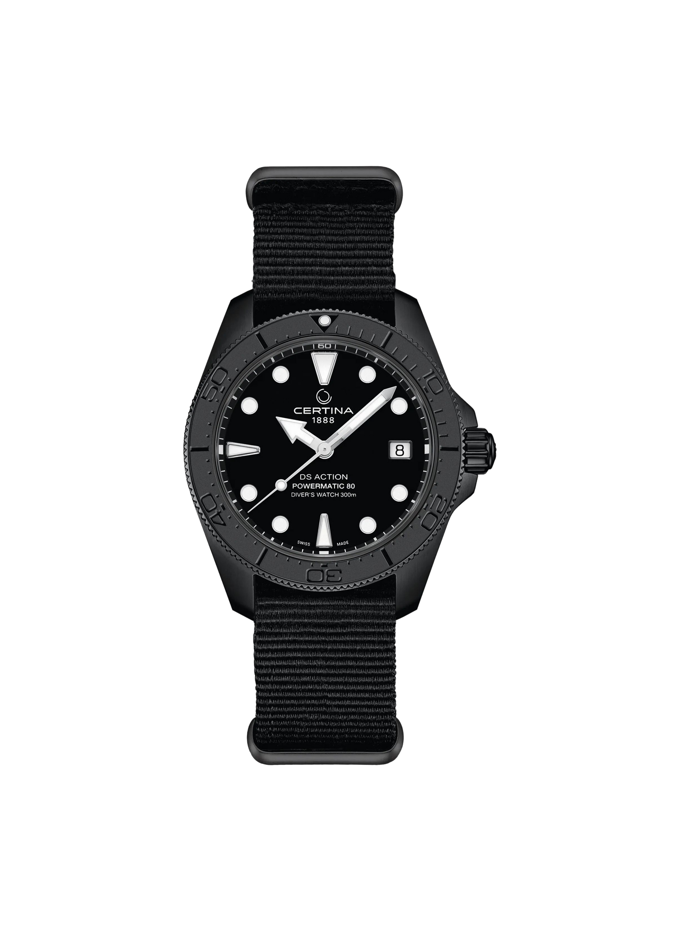 Montre automatique DS ACTION DIVER en nylon CERTINA Noir