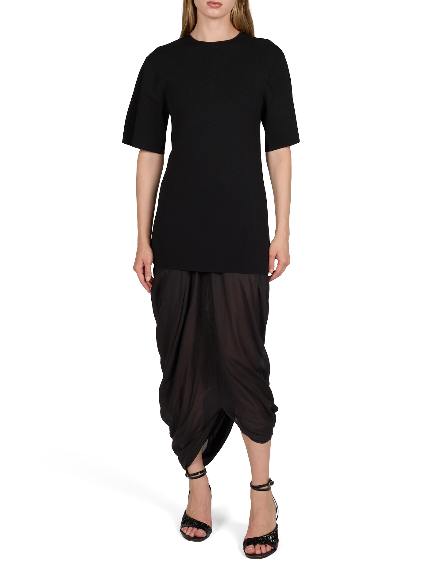 T-Shirt-Kleid Cocoon aus Strick TOTEME Schwarz