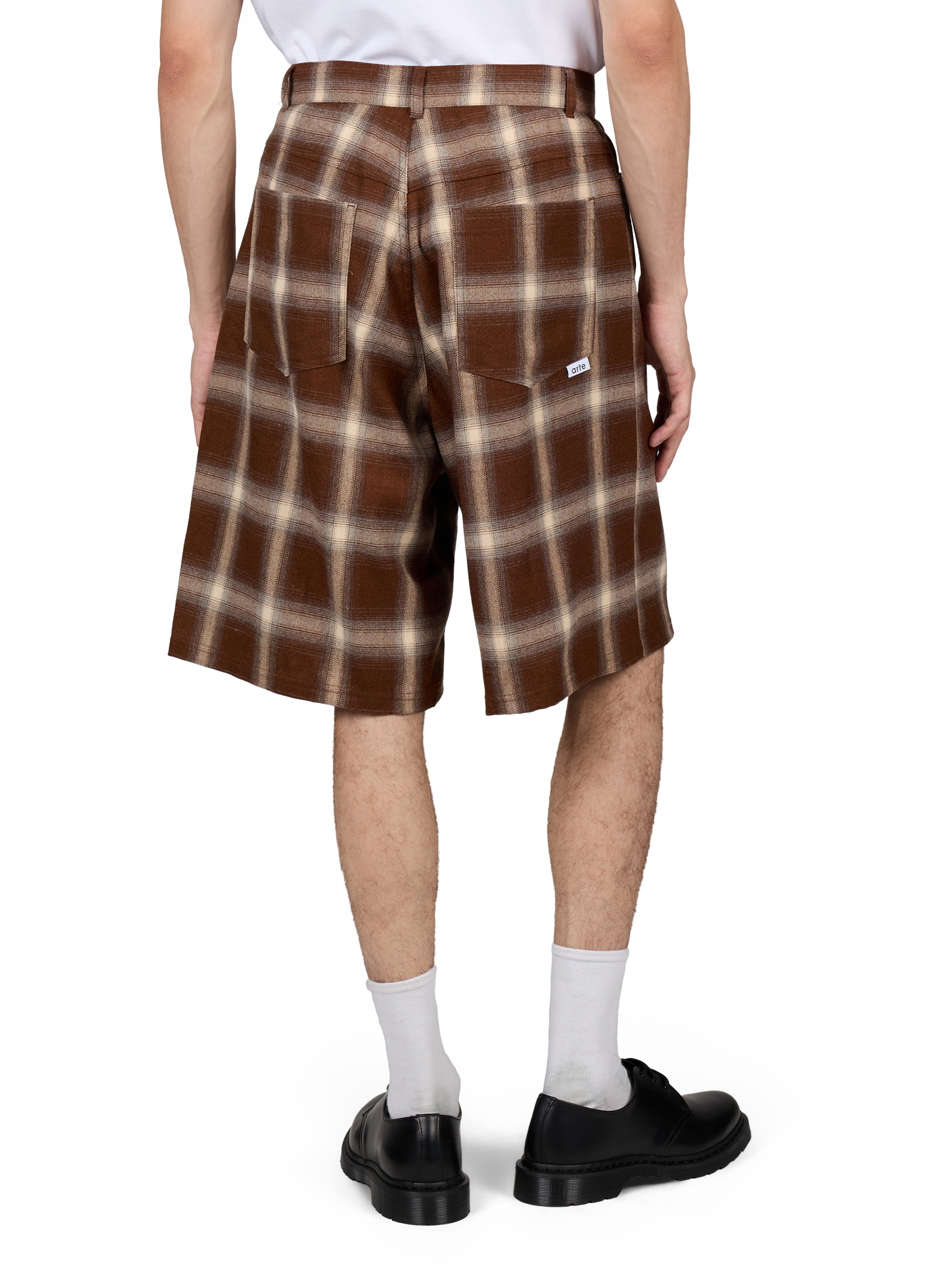 Straight Bermuda Shorts with Plaid Print ARTE ANTWERP Brown