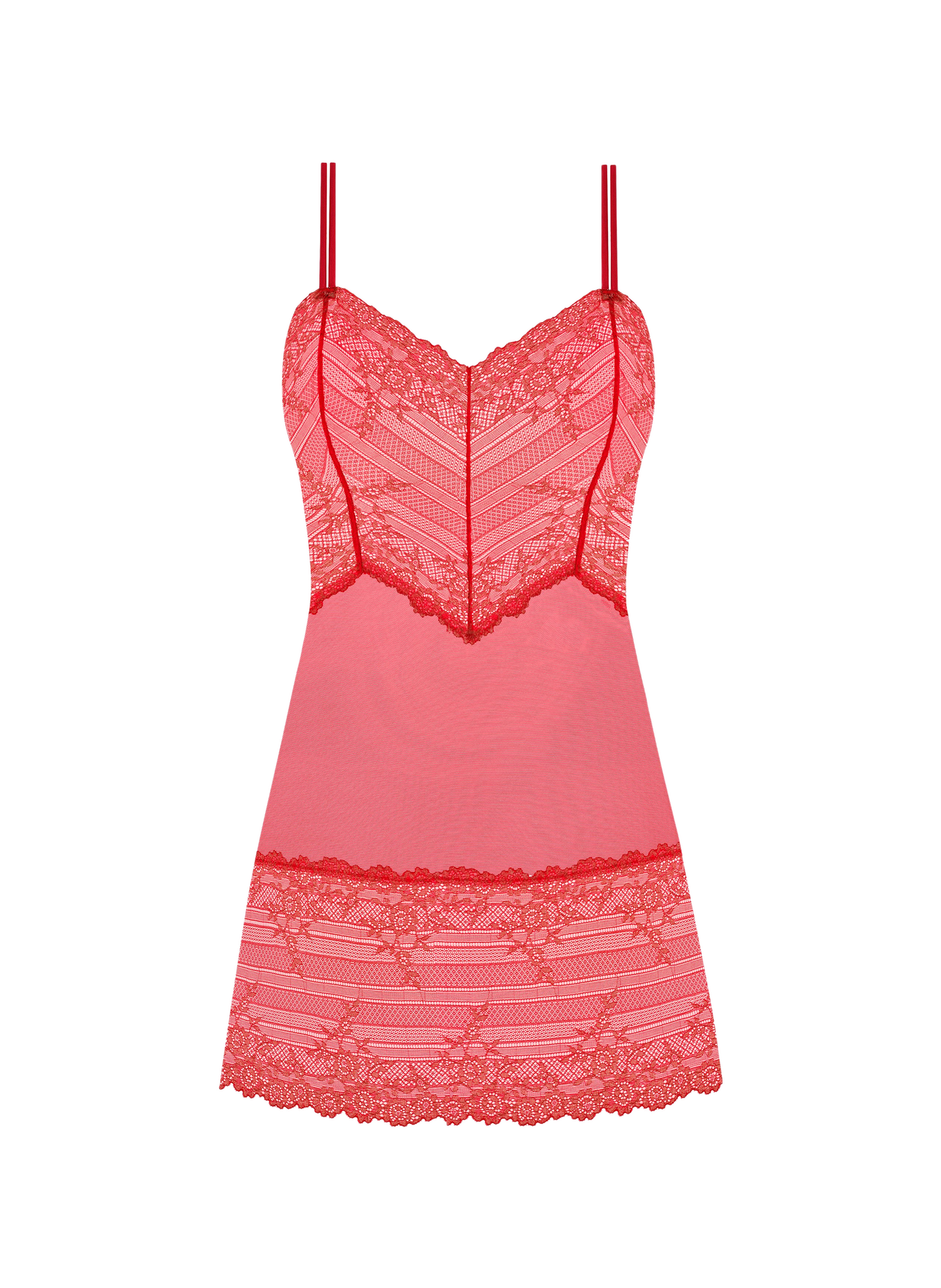 Chemise de nuit en dentelle WACOAL Rouge