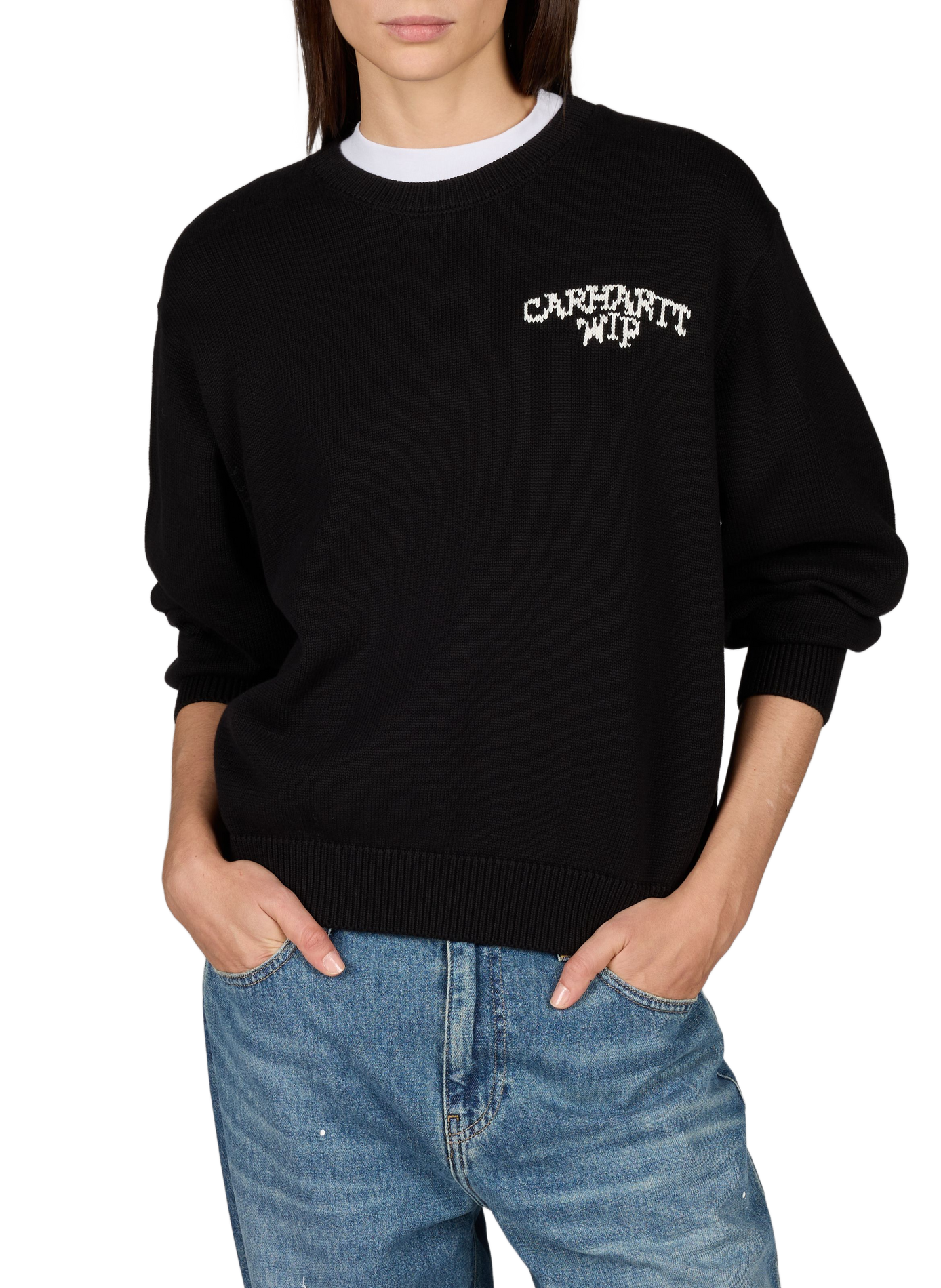 Felpa con stampa Gatti coccolosi in cotone CARHARTT WIP Nero