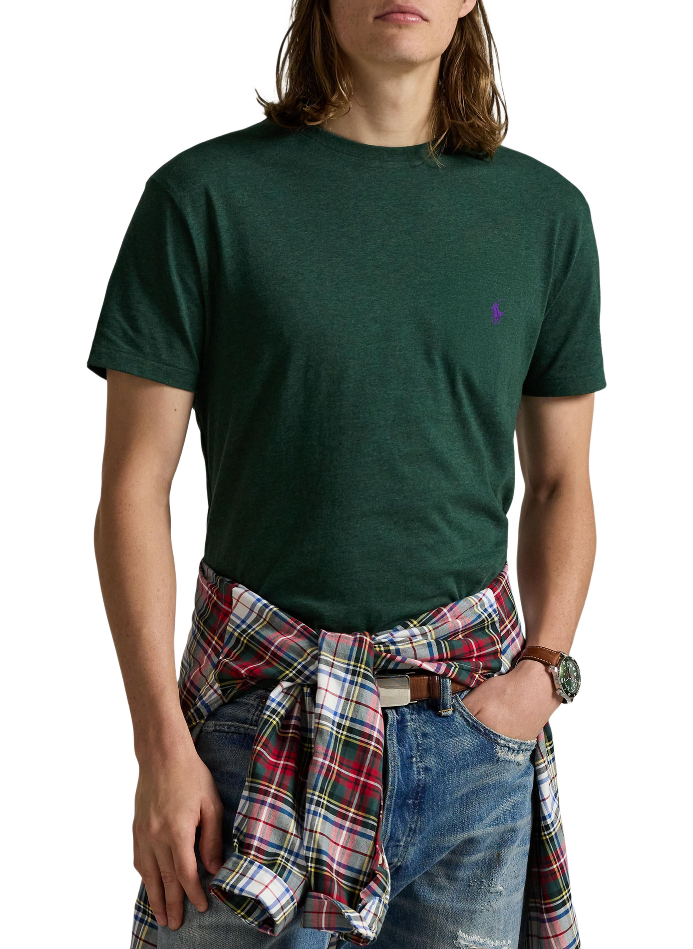 T-shirt droit à logo en coton POLO RALPH LAUREN Vert