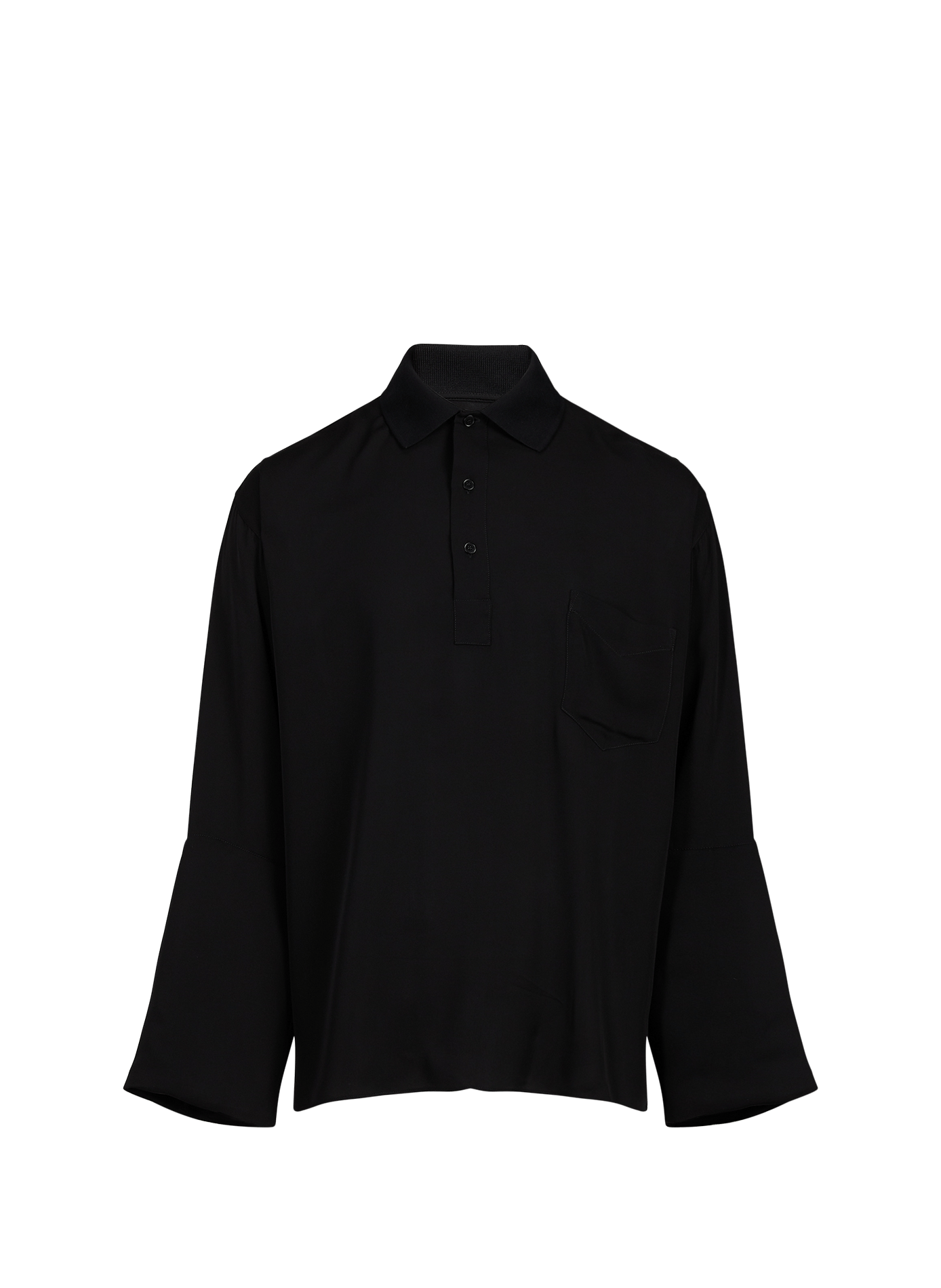 Silk fluid polo ALAINPAUL Black