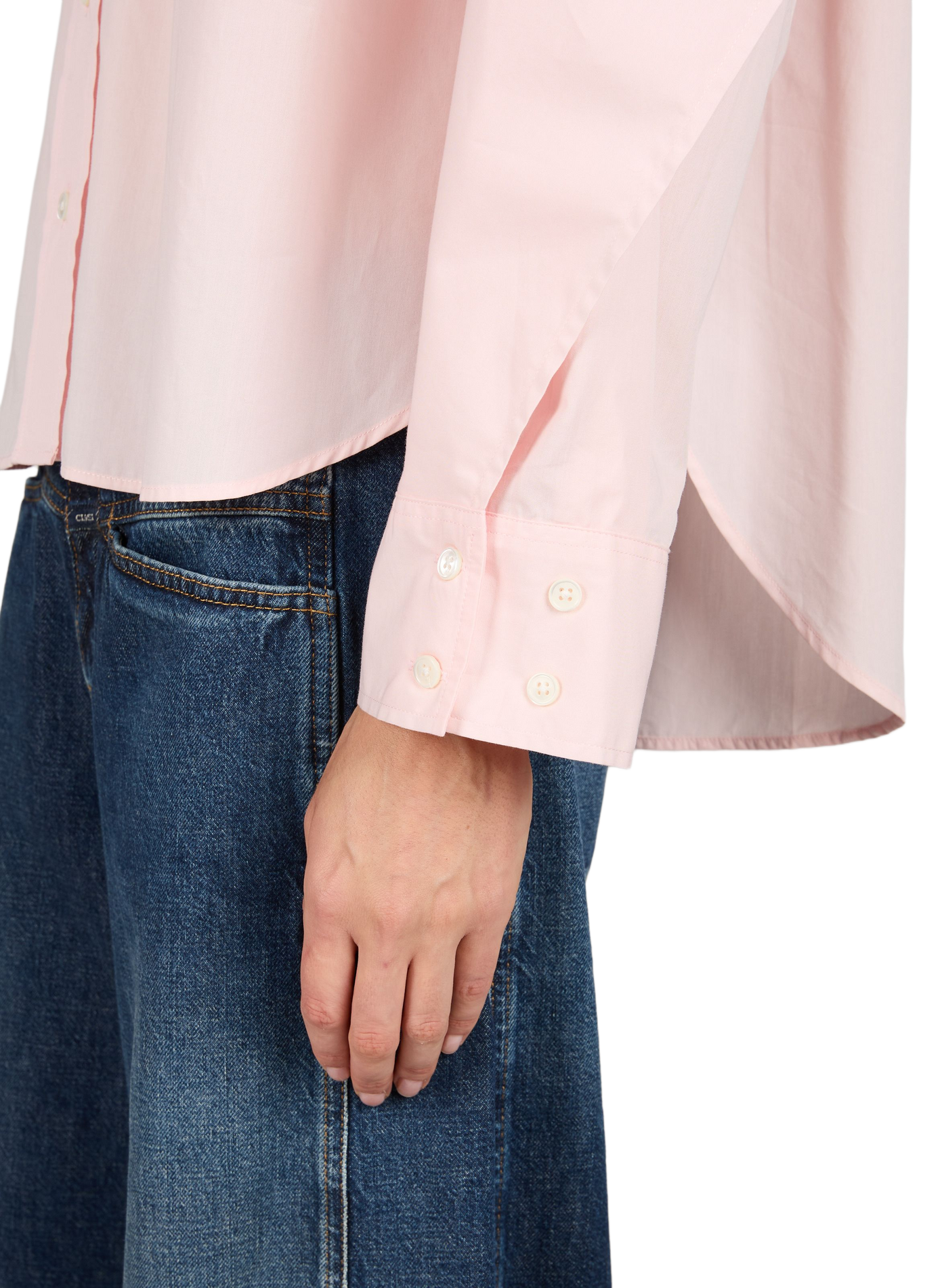 Oversized cotton shirt with patterns CLOSED Pink