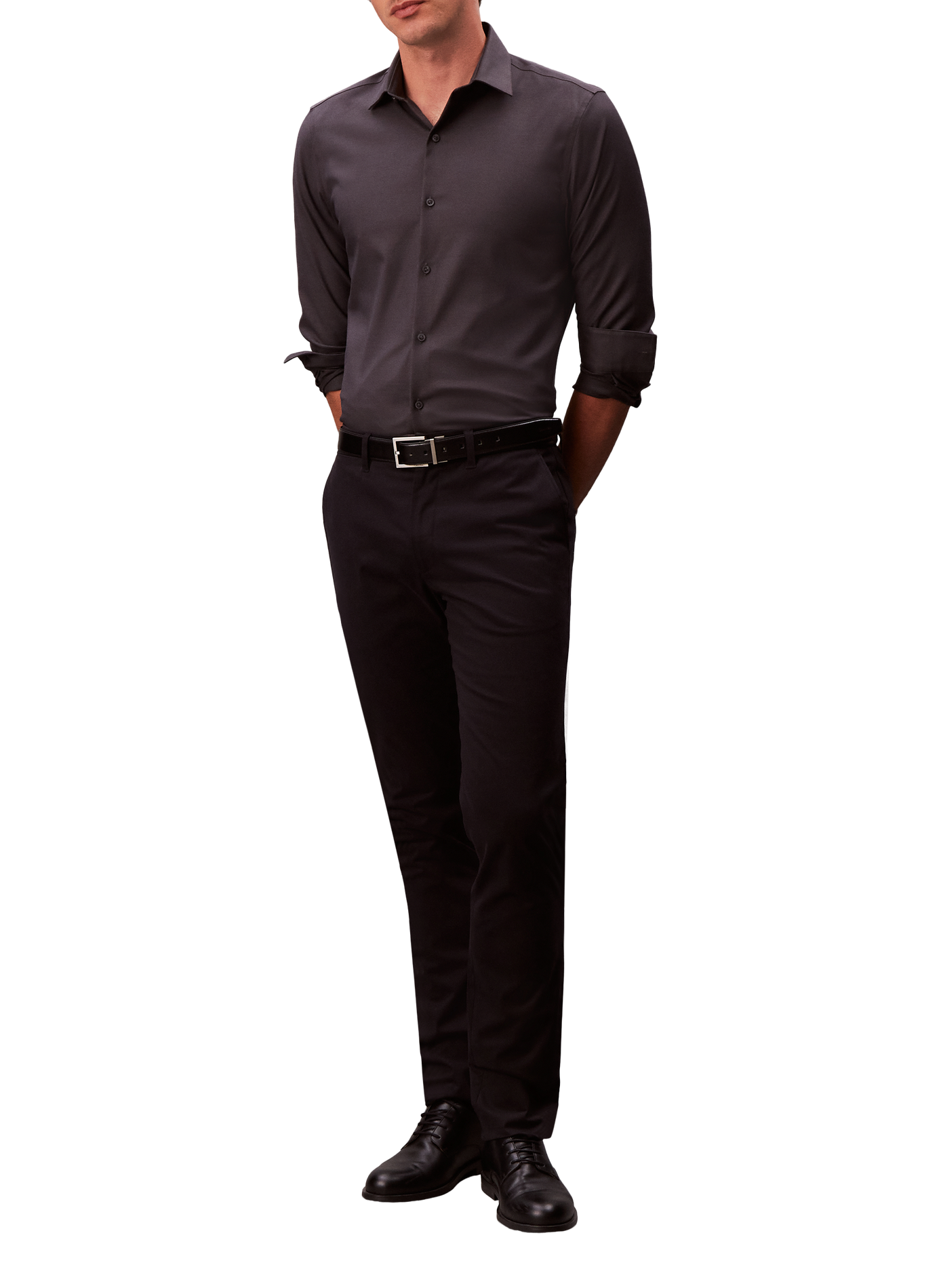 Chemise slim en coton mélangé CALVIN KLEIN Grau