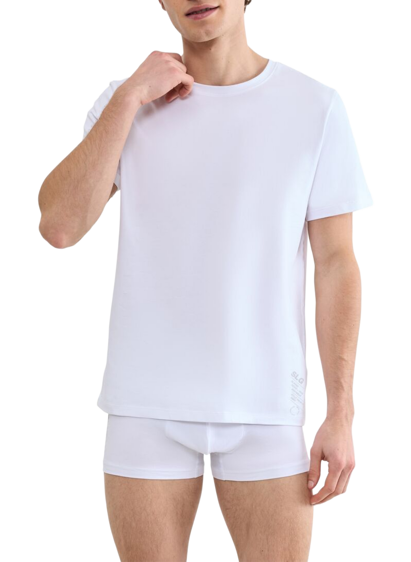 Rundhalsausschnitt T-Shirt aus Baumwollmischung SLOGGI Weiss