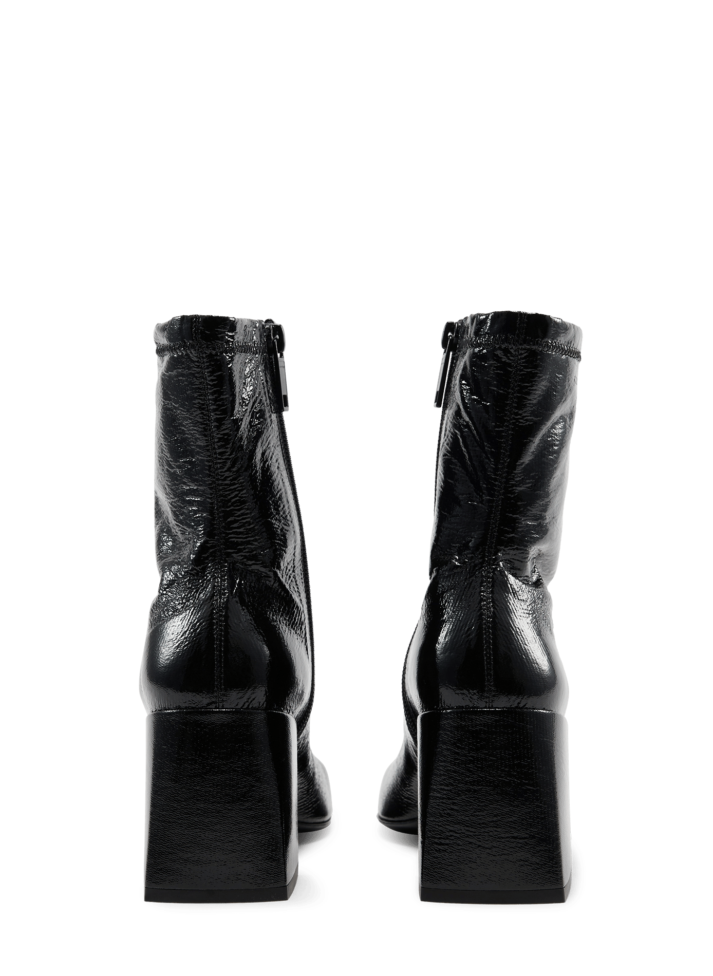 Neu aufgelegte Vinyl-Stiefeletten mit Absatz COURRÈGES Schwarz