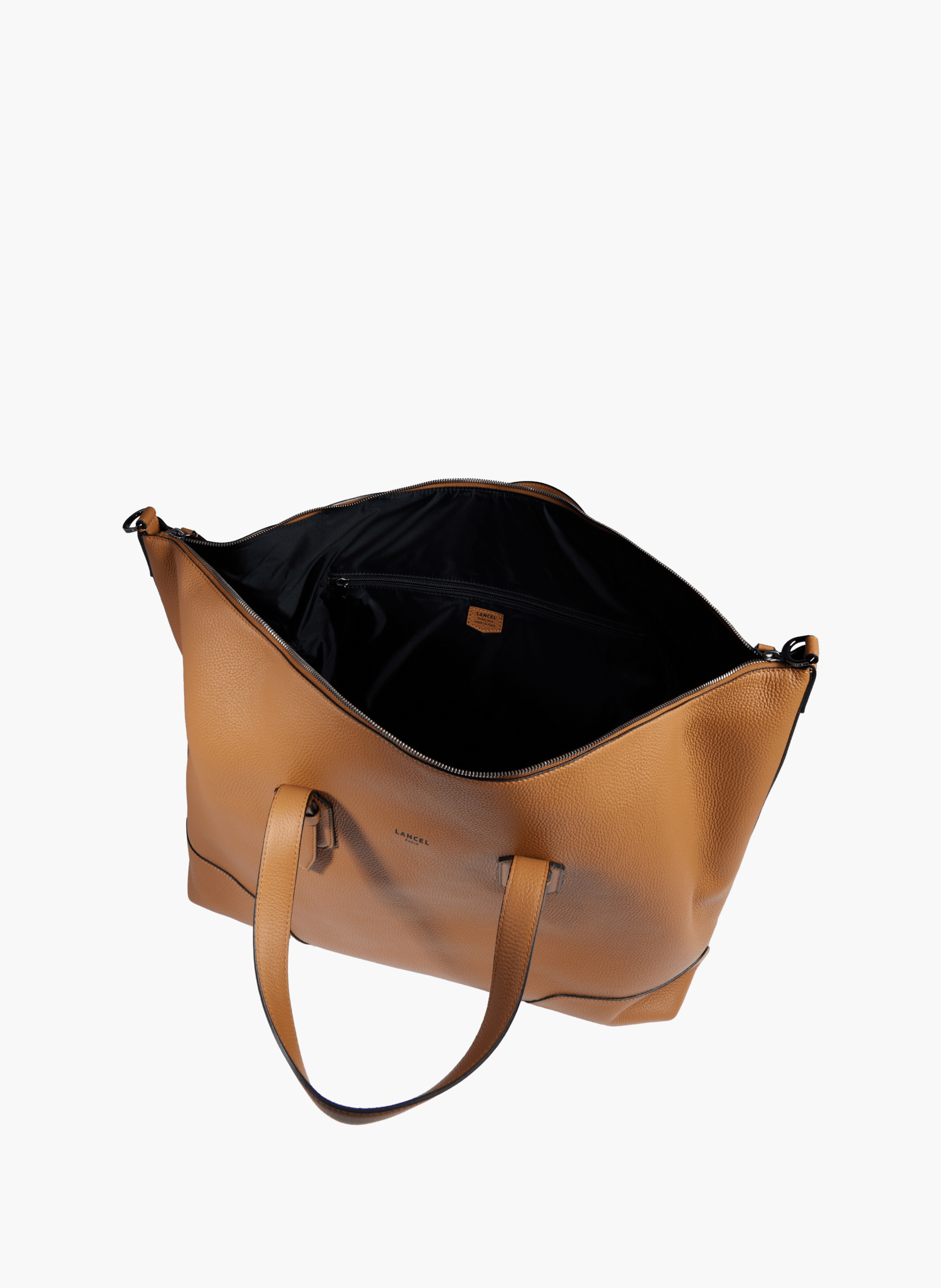 Sac weekend zippé charlie de lancel en cuir LANCEL Marron