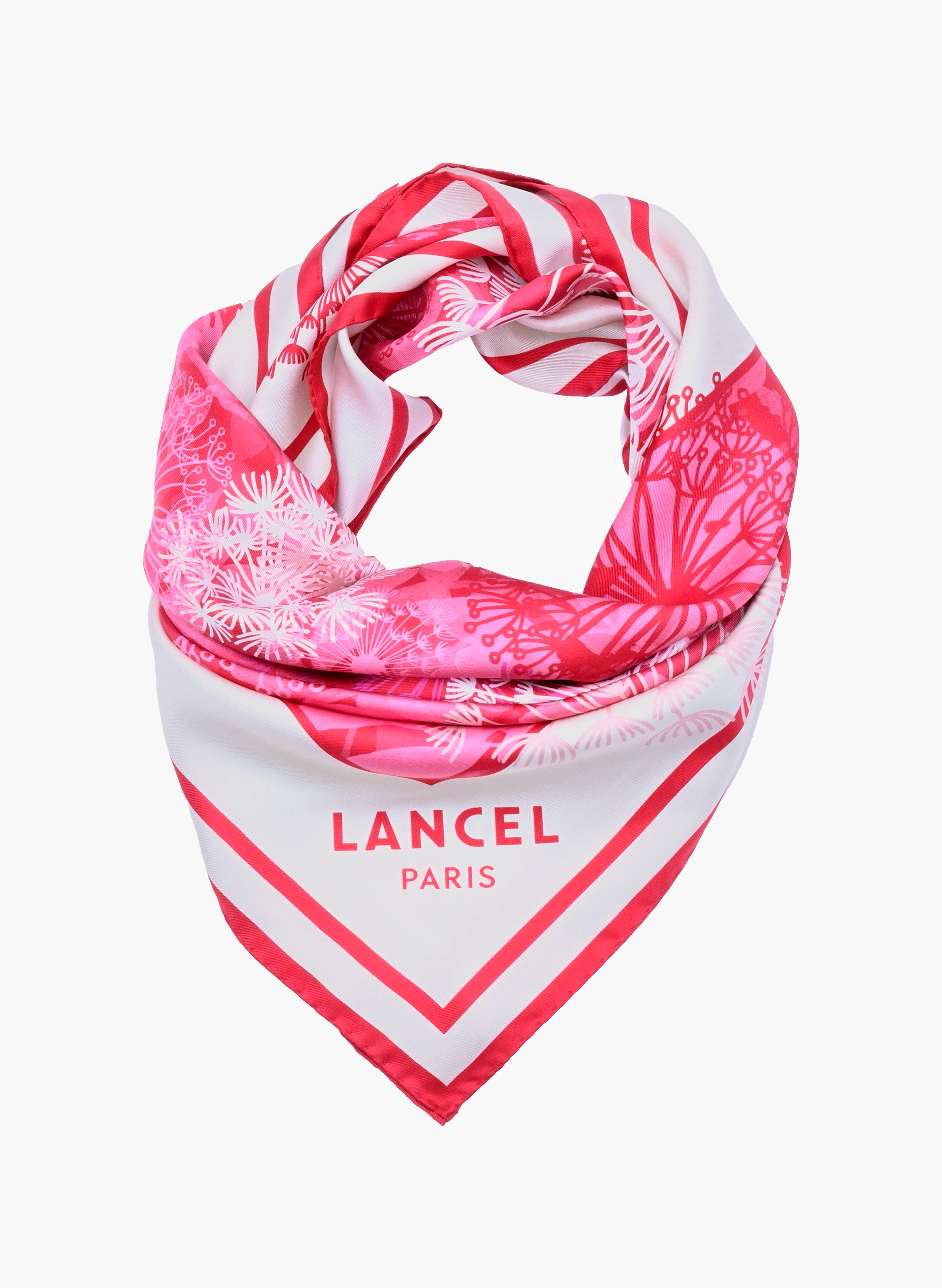 Carré de soie 90 motif fireworks de lancel LANCEL Violet