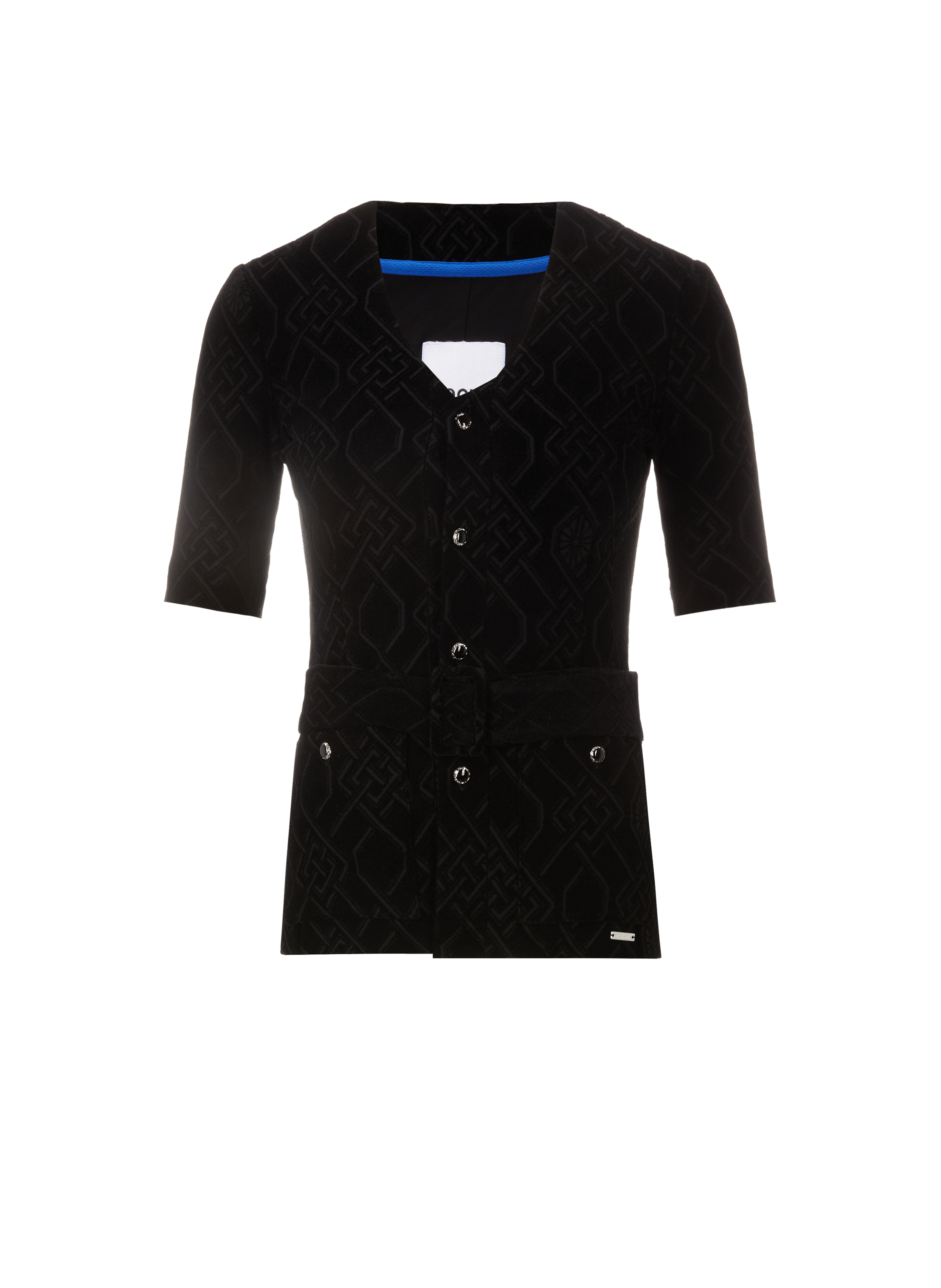 Top monogrammé en jacquard