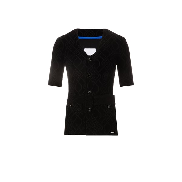 Top monogrammé en jacquard