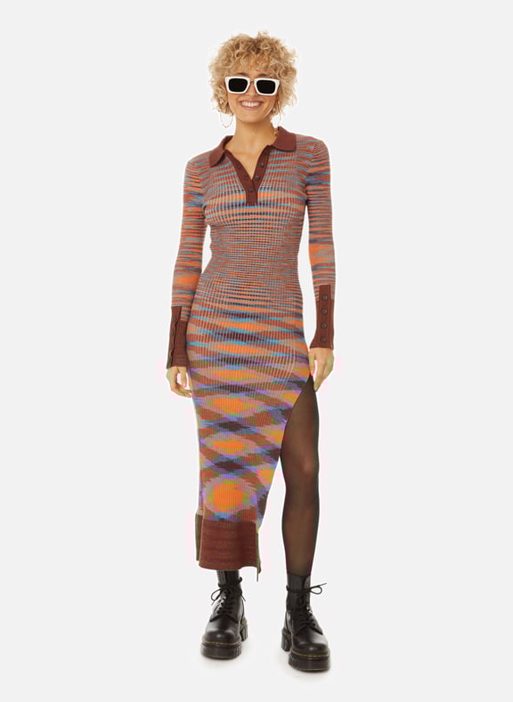 LA ROBE ZUCCA COTTON AND MERINO WOOL DRESS JACQUEMUS for WOMEN