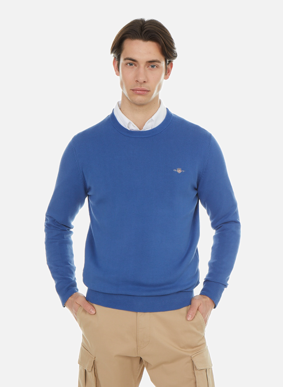 GANT Cotton round-neck sweatshirt Blue