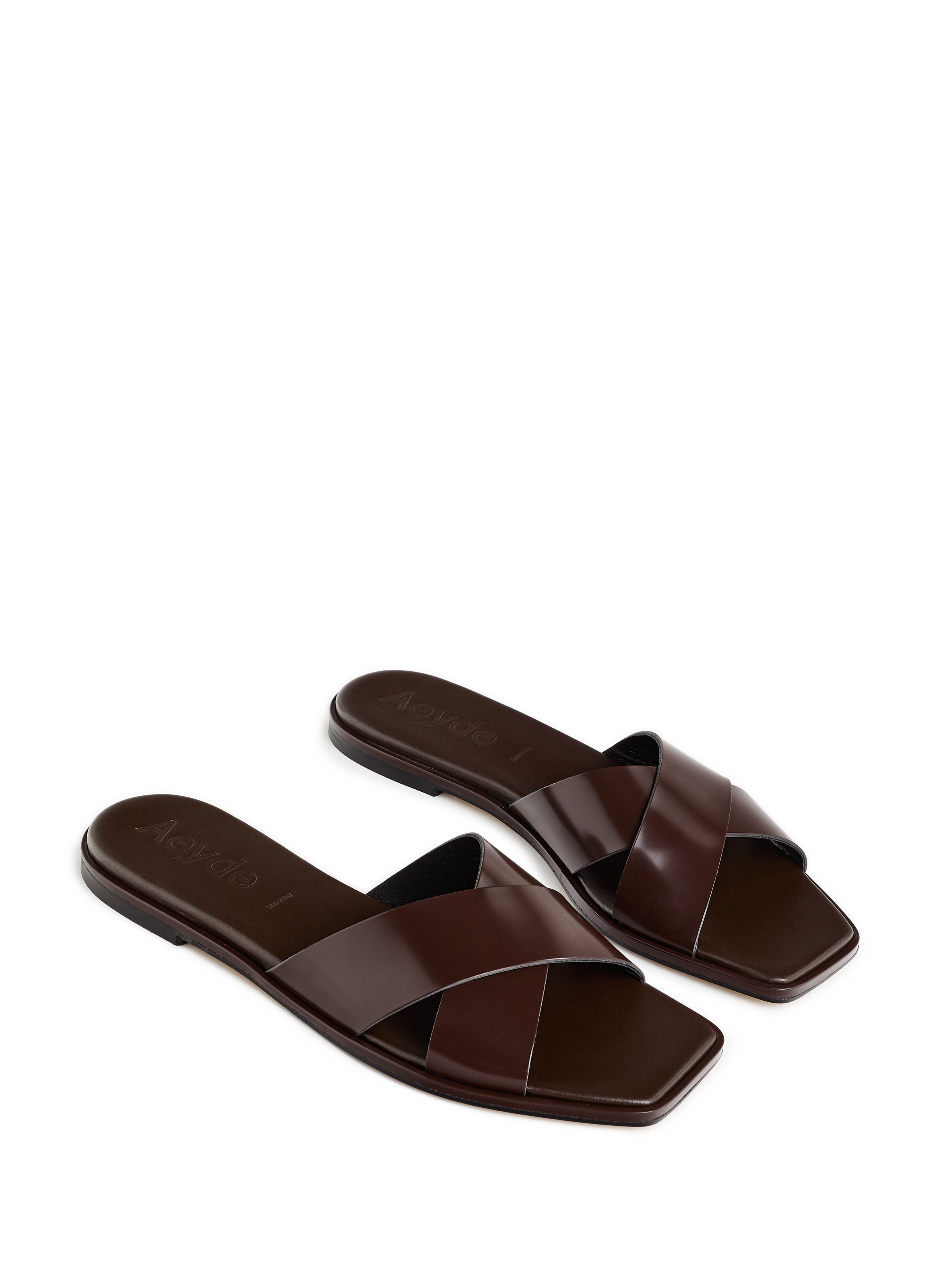 Mules en cuir Marron